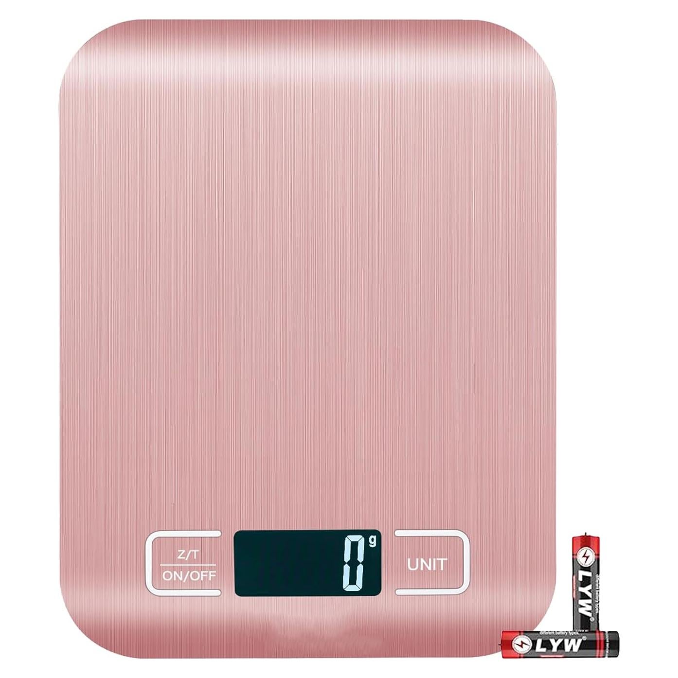 Báscula de Cocina Digital Acero Inoxidable 5kg Rosa LCD