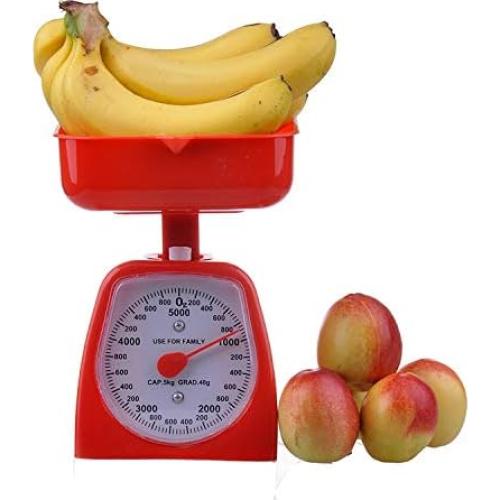 Báscula de Cocina Mecánica Utoolmart 5000g Rojo - Precisión 5g