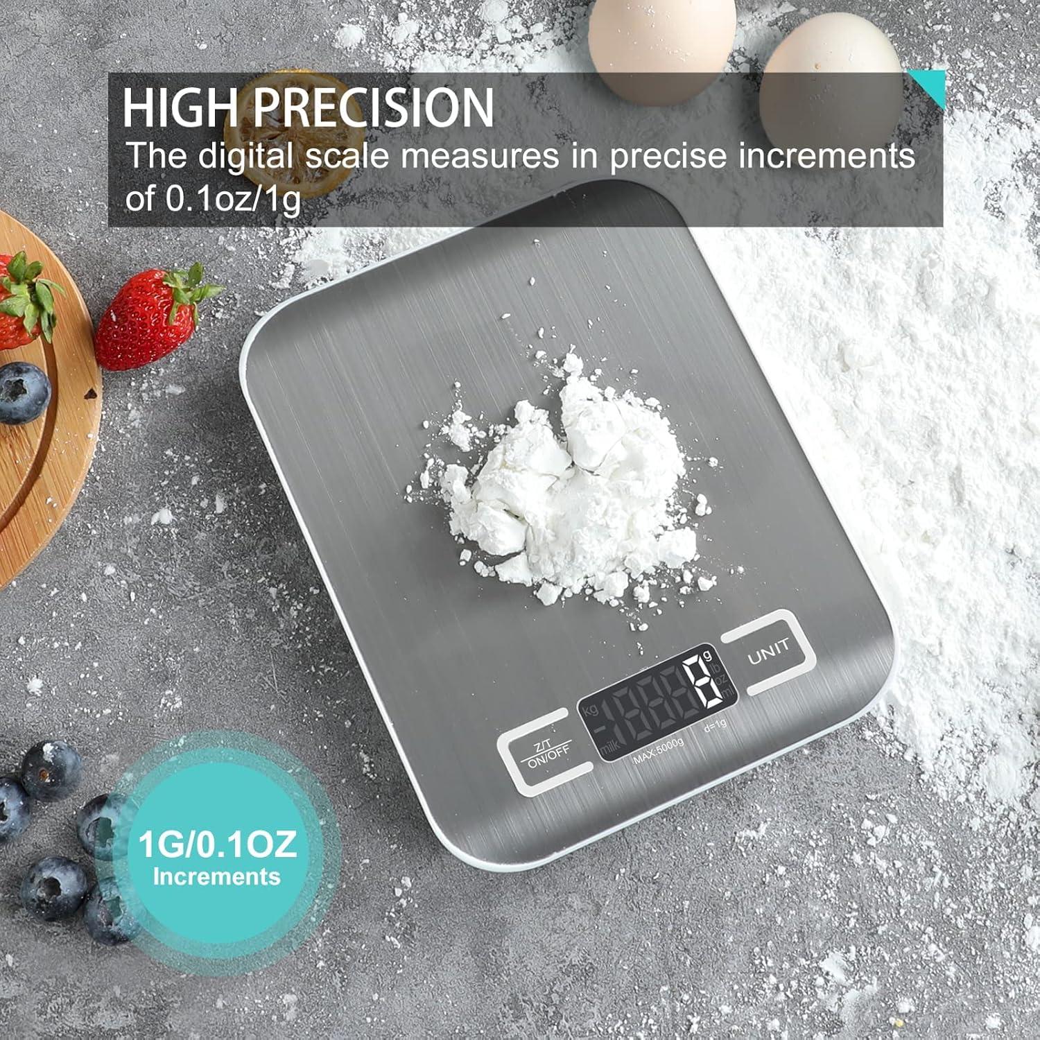 Báscula de Cocina Digital DOMINI K1H 5kg Acero Inoxidable Blanca