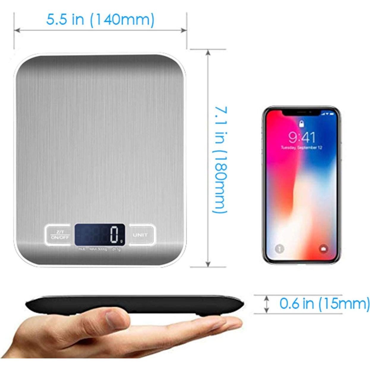 Báscula de Cocina Digital DOMINI K1H 5kg Acero Inoxidable Blanca