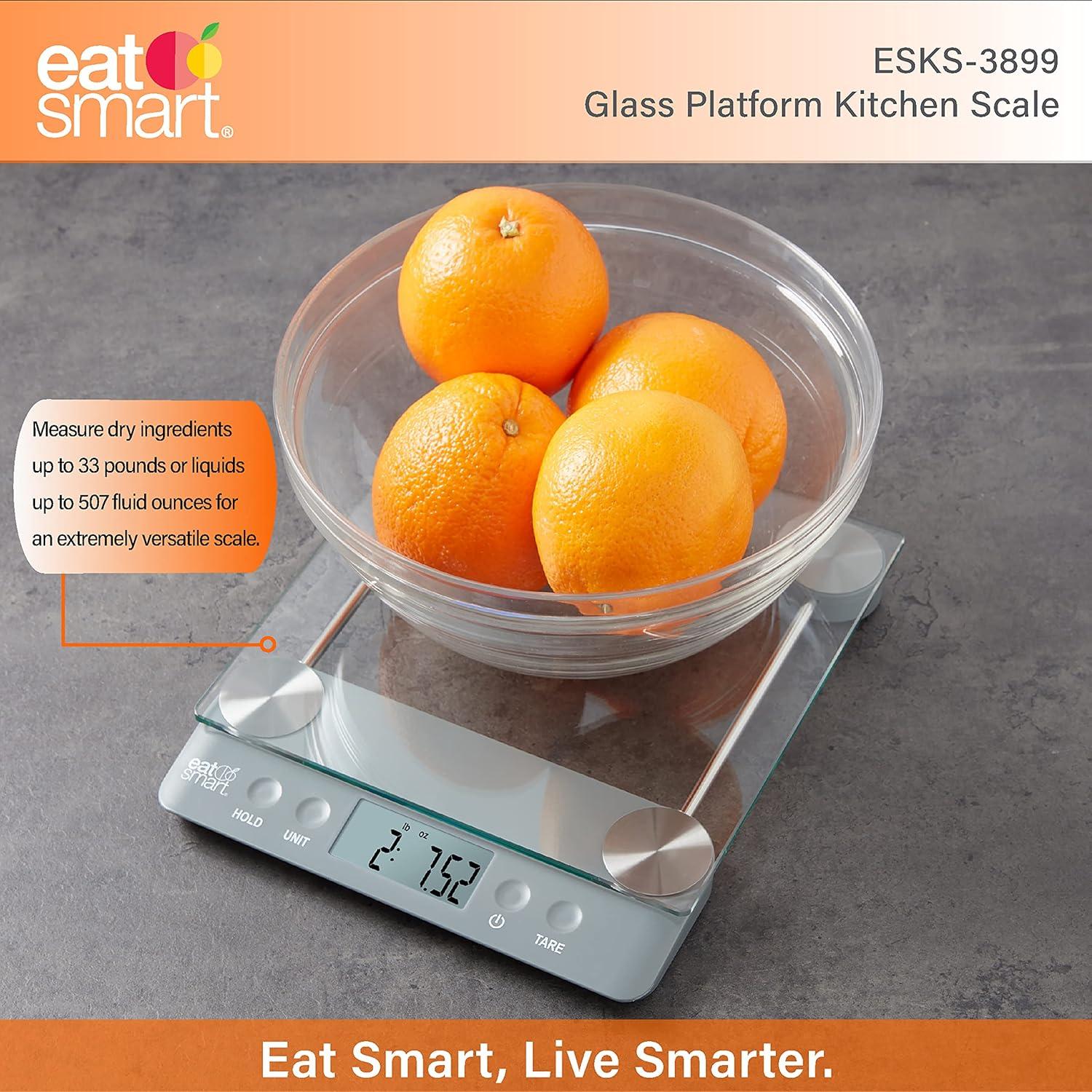 Escala de Cocina Comer Inteligente 15kg Plataforma Vidrio