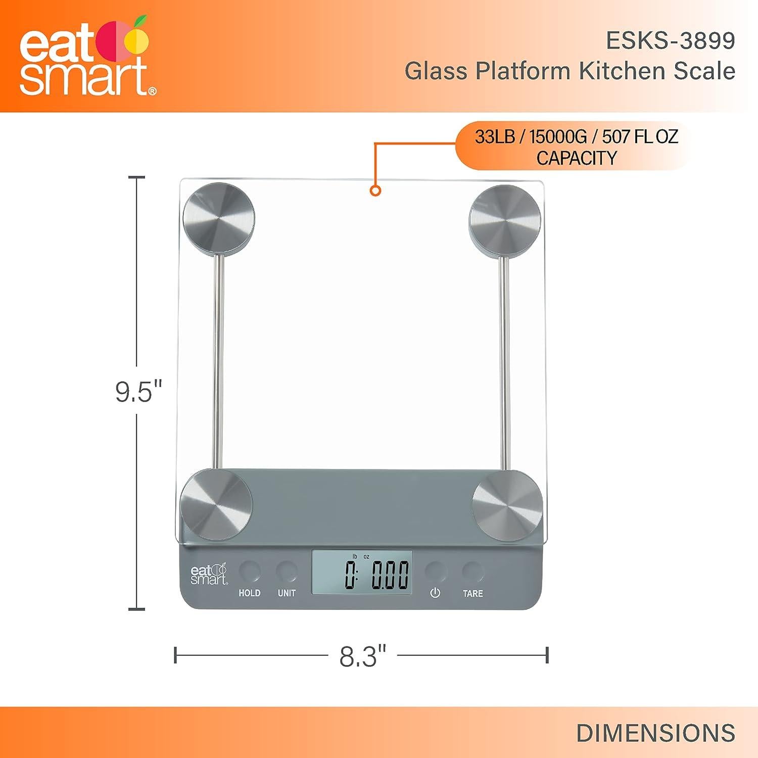 Escala de Cocina Comer Inteligente 15kg Plataforma Vidrio