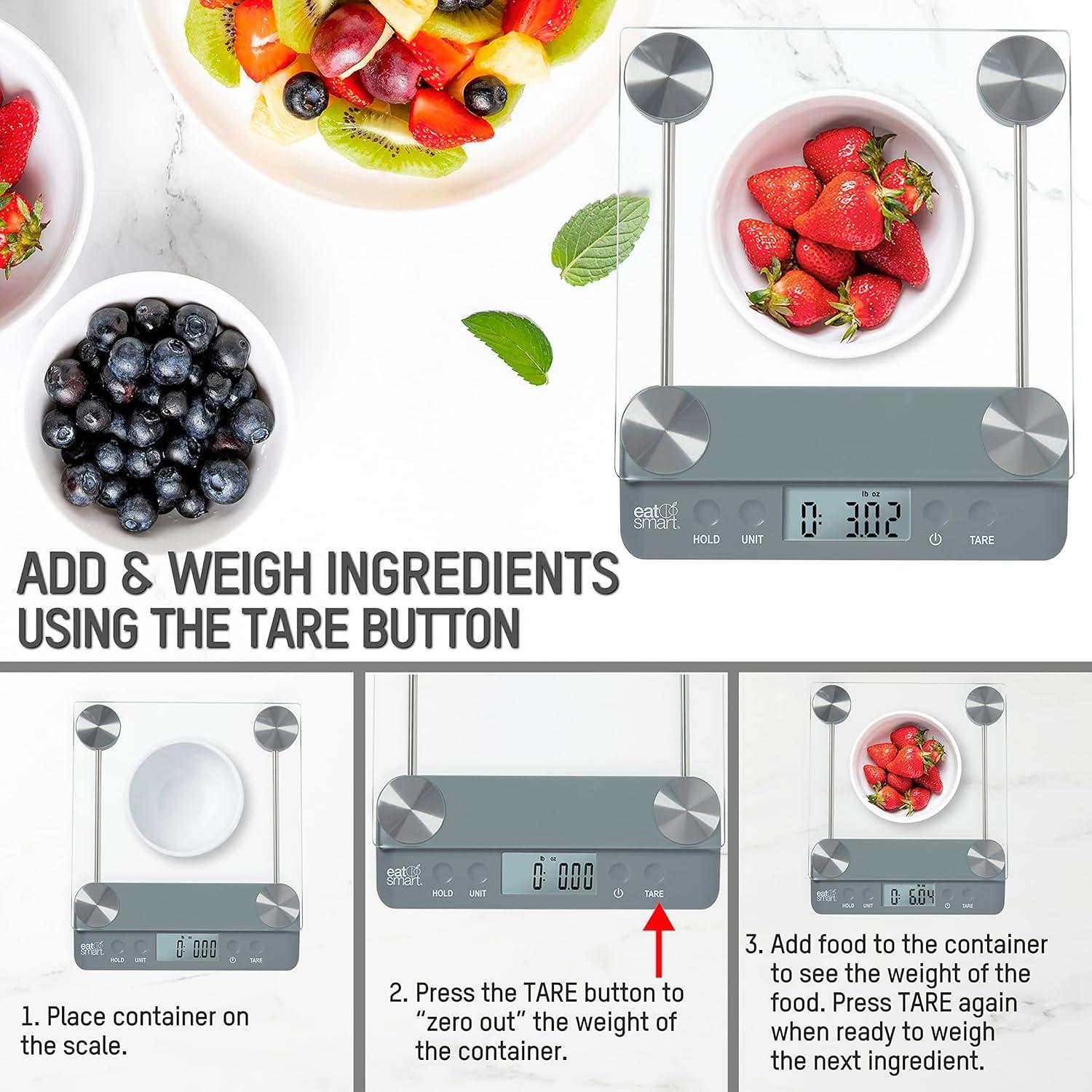 Escala de Cocina Comer Inteligente 15kg Plataforma Vidrio