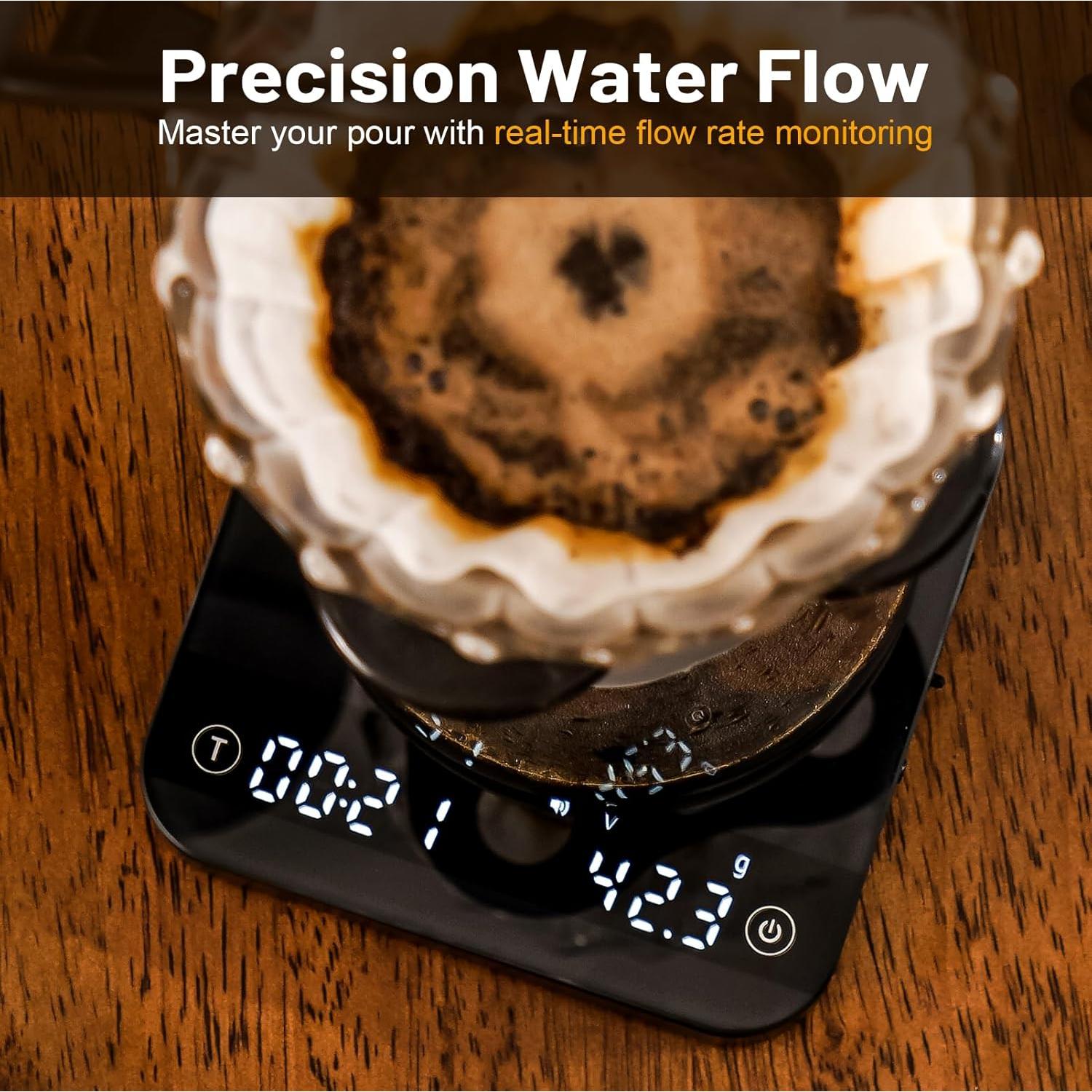 Balanza de Café KitchenTour K112 con Temporizador 0.1g/2000g