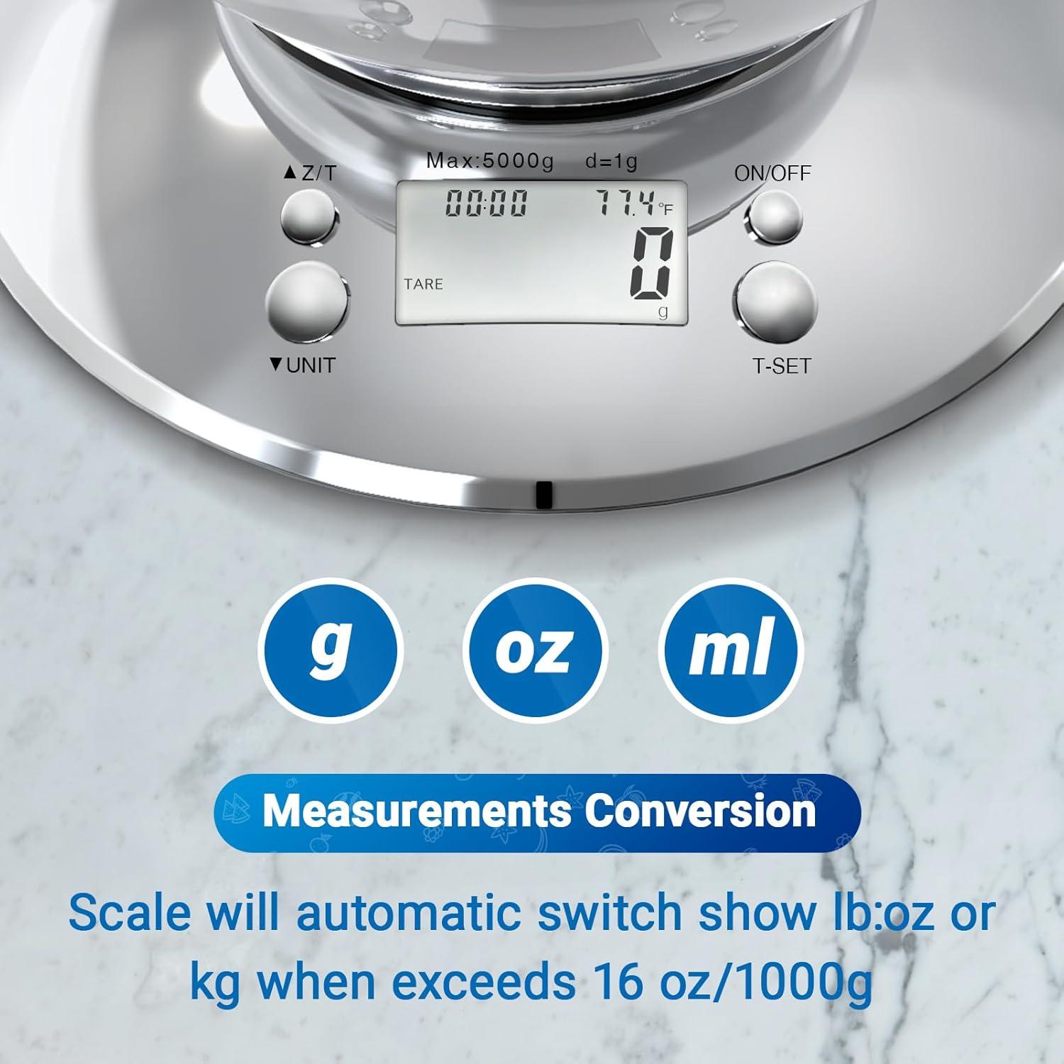 Báscula de Cocina Digital GRAM PRES GP7-5000 5kg Acero Inoxidable