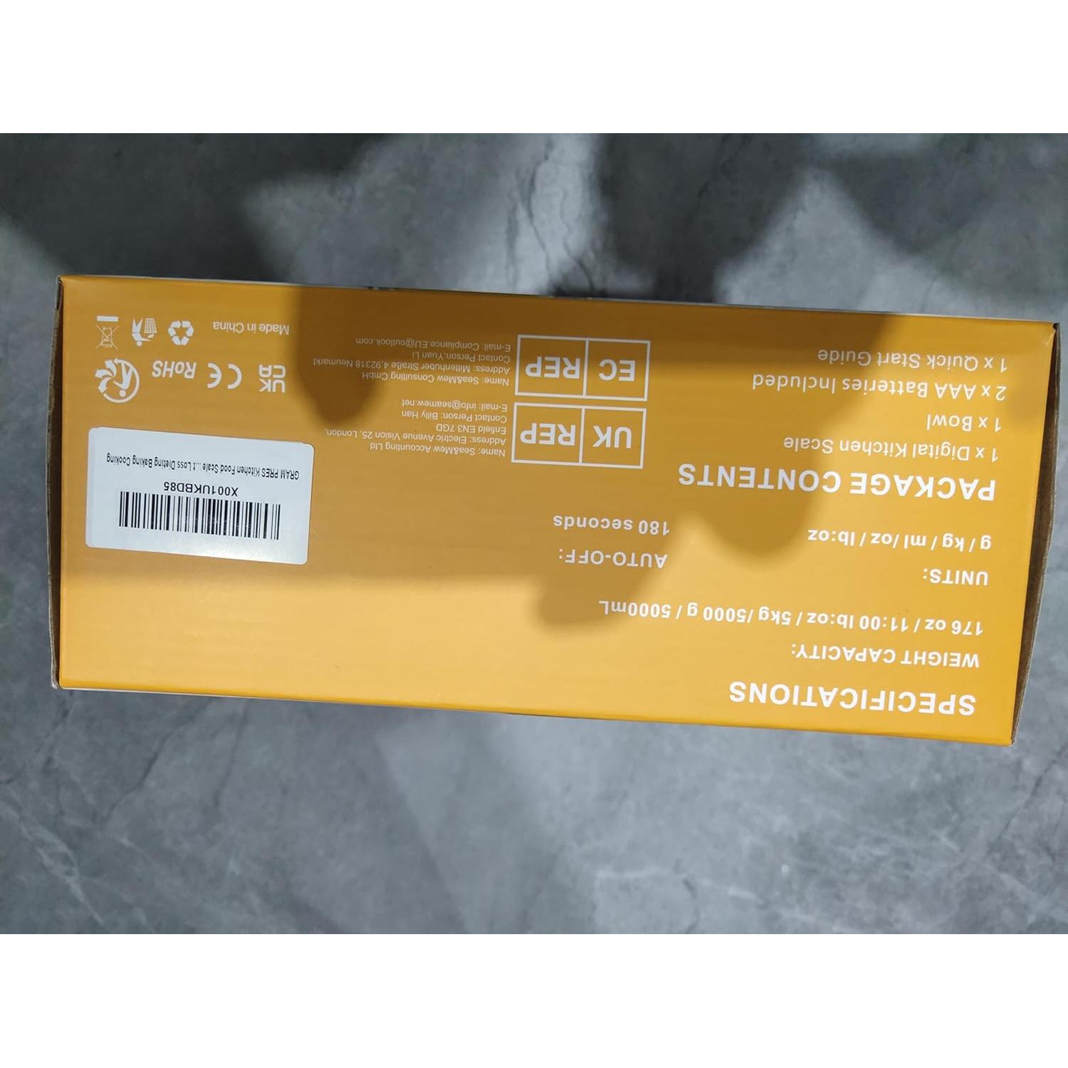 Báscula de Cocina Digital GRAM PRES GP7-5000 5kg Acero Inoxidable