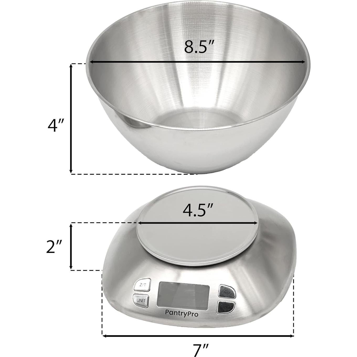 Báscula Digital de Cocina PantryPro Acero Inoxidable 5.5kg