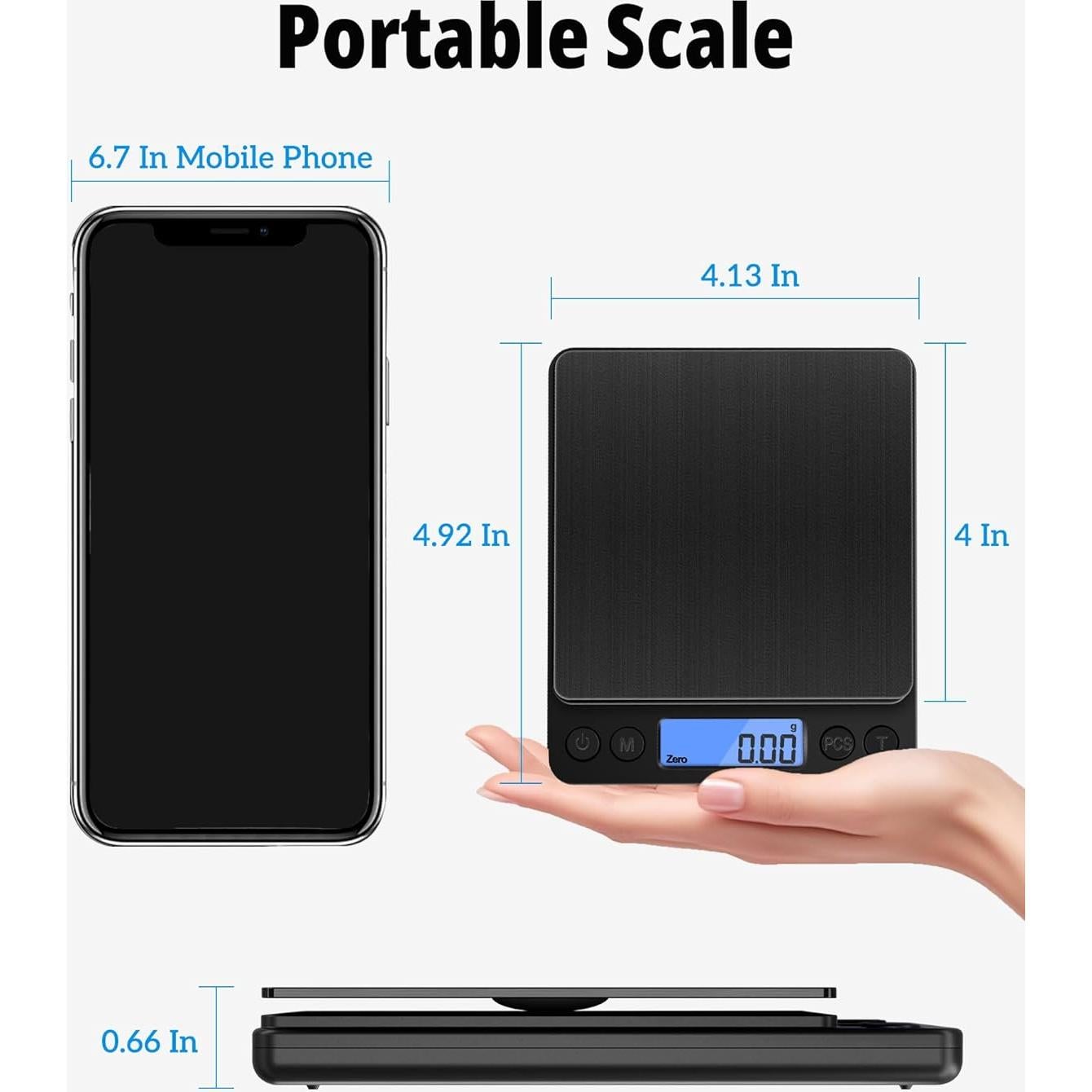 Báscula de Precisión NEXT-SHINE 500g x 0.01g Mini Pocket