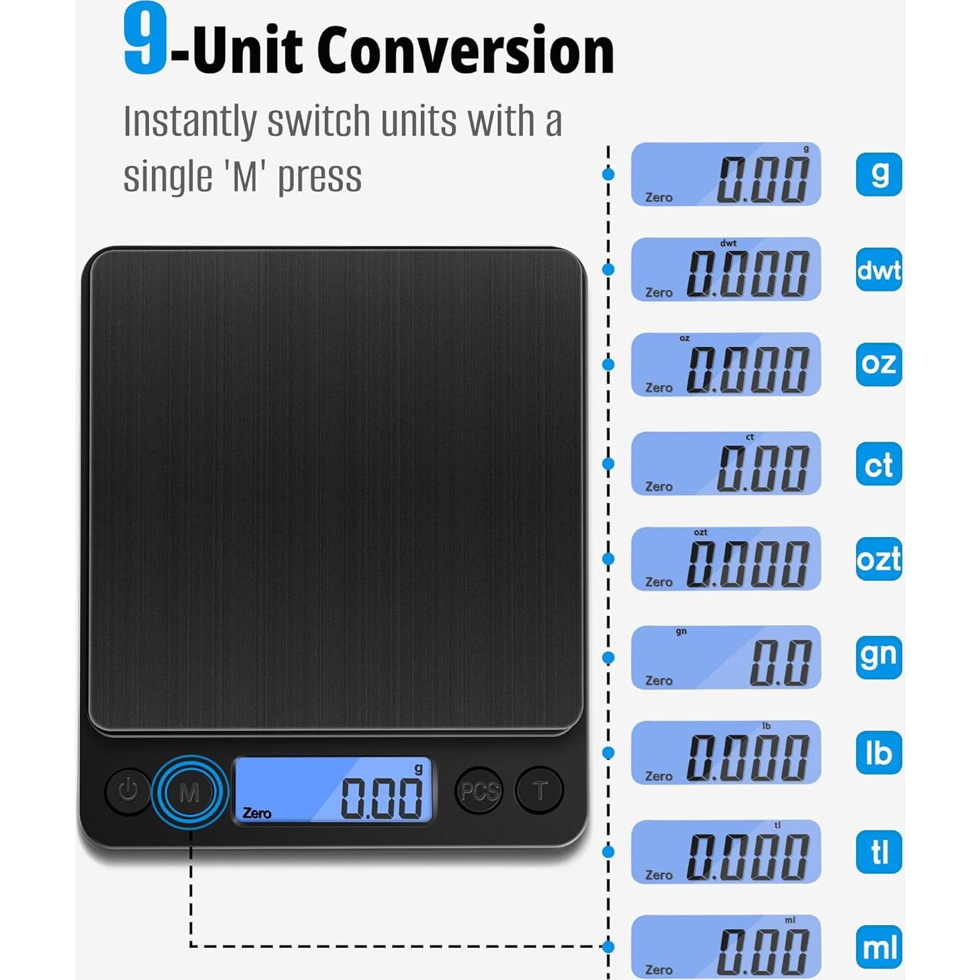 Báscula de Precisión NEXT-SHINE 500g x 0.01g Mini Pocket