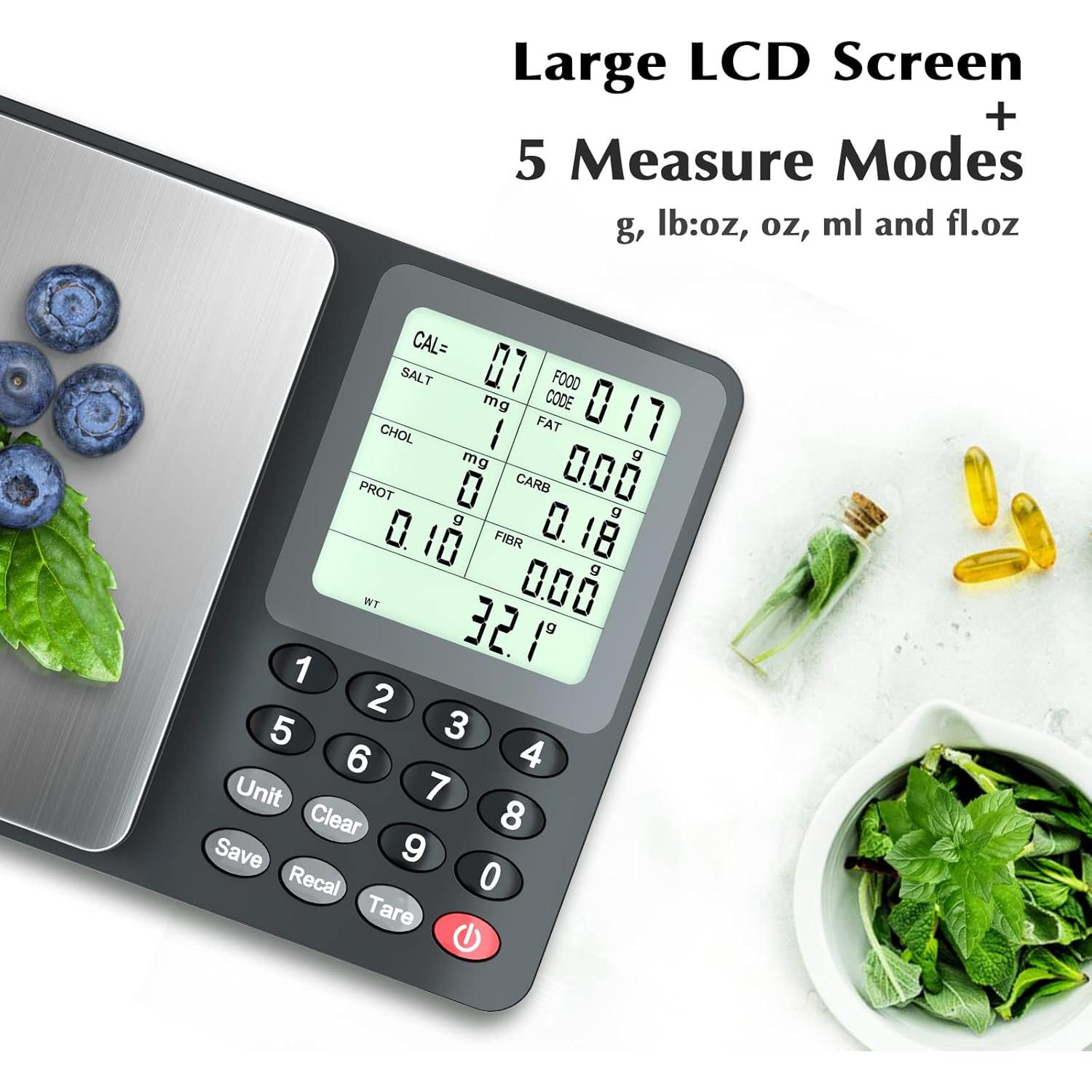 Báscula Digital de Alimentos Fuzion NS1-3000, 3kg, Acero Inoxidable