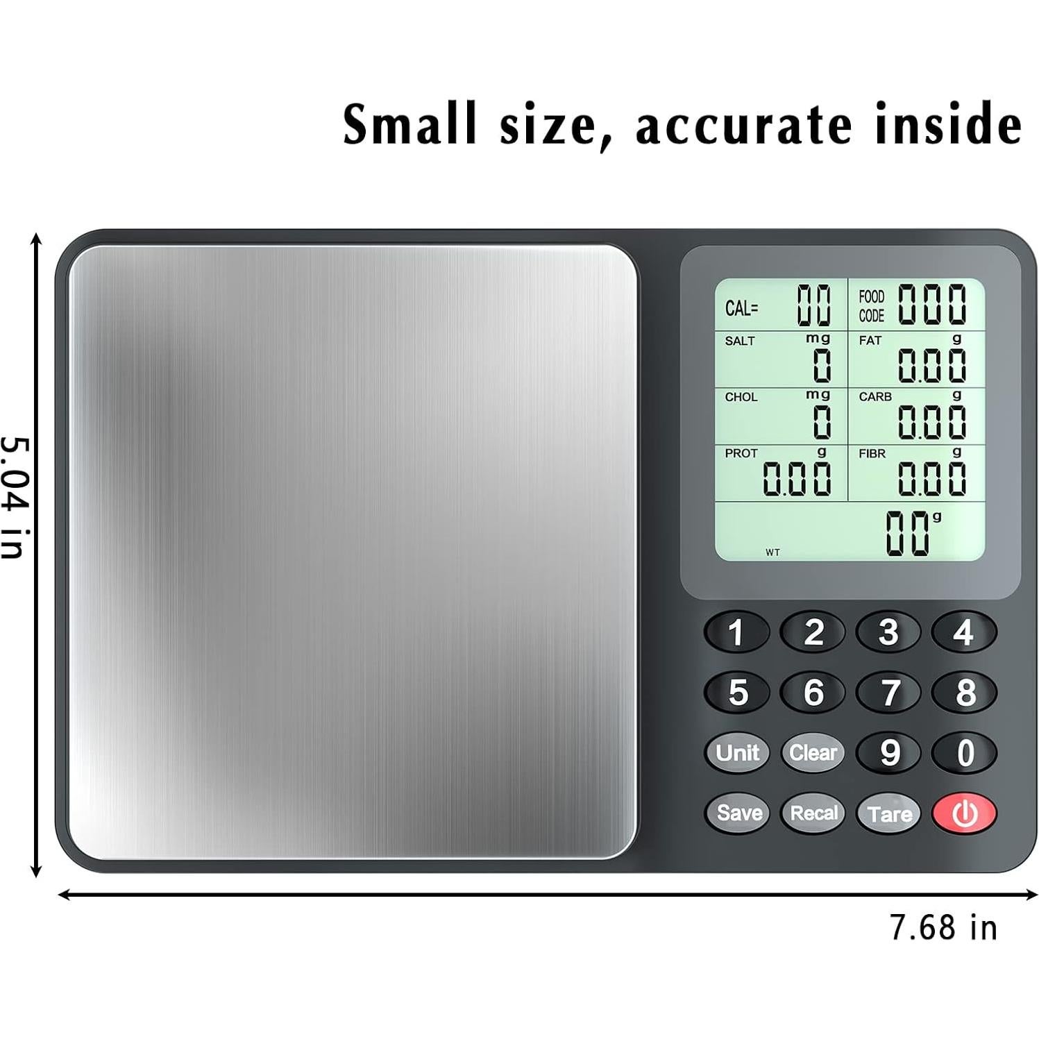 Báscula Digital de Alimentos Fuzion NS1-3000, 3kg, Acero Inoxidable