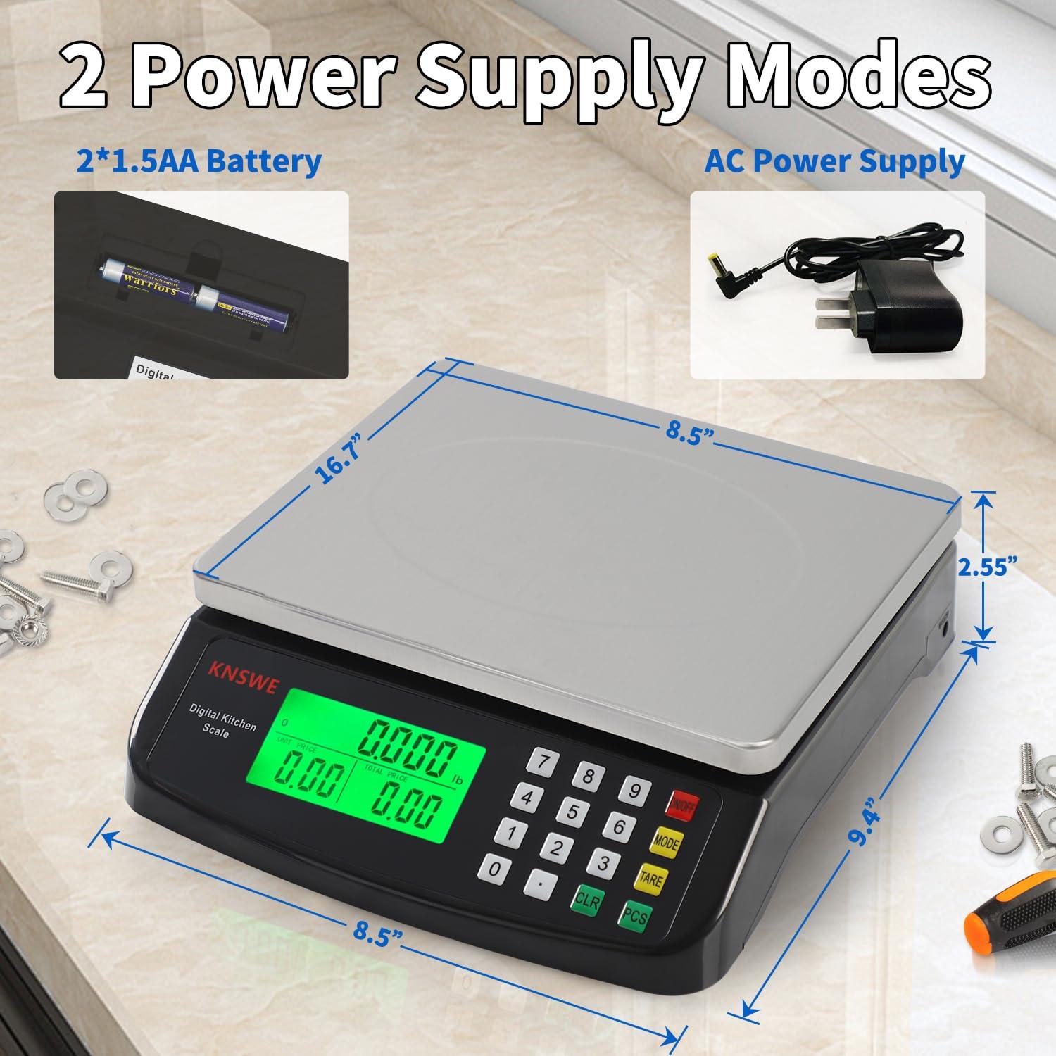 Escala de Cocina Digital KNSWE 40KG Acero Inoxidable Negra