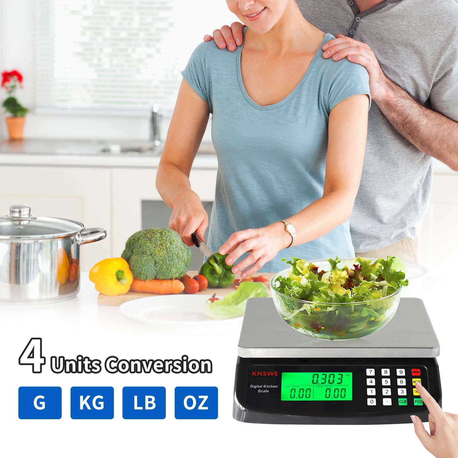 Escala de Cocina Digital KNSWE 40KG Acero Inoxidable Negra
