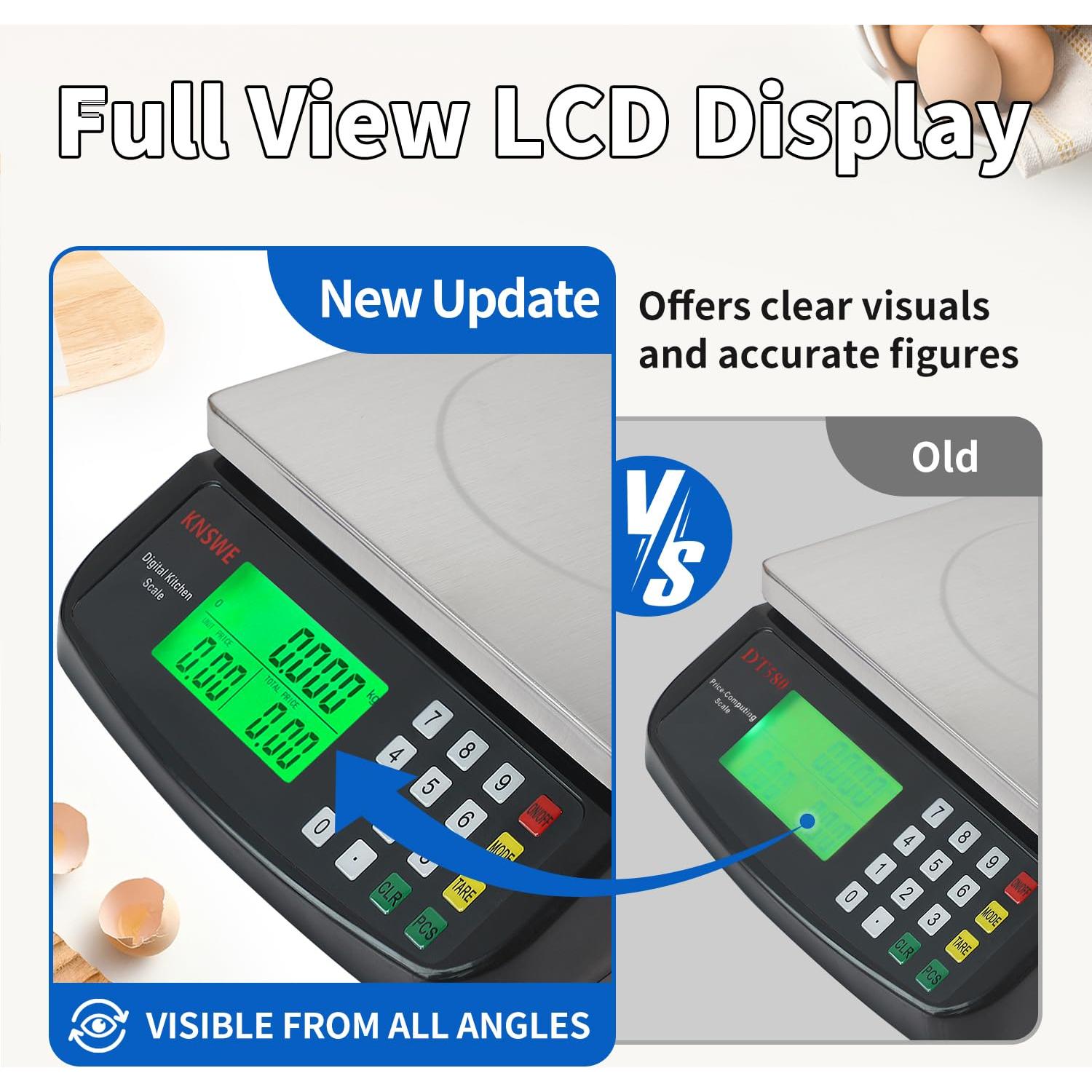 Escala de Cocina Digital KNSWE 40KG Acero Inoxidable Negra
