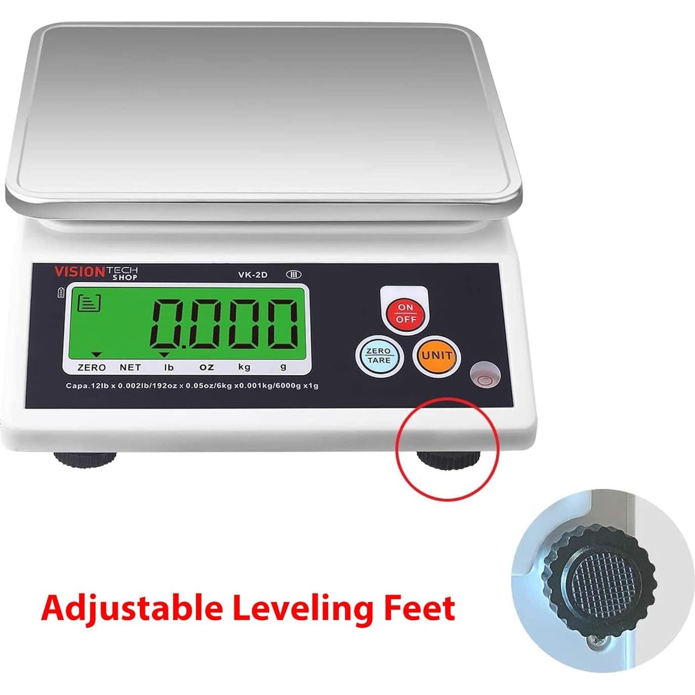 Balanza de Cocina VisionTechShop VK-2D Acero Inoxidable 5.44kg