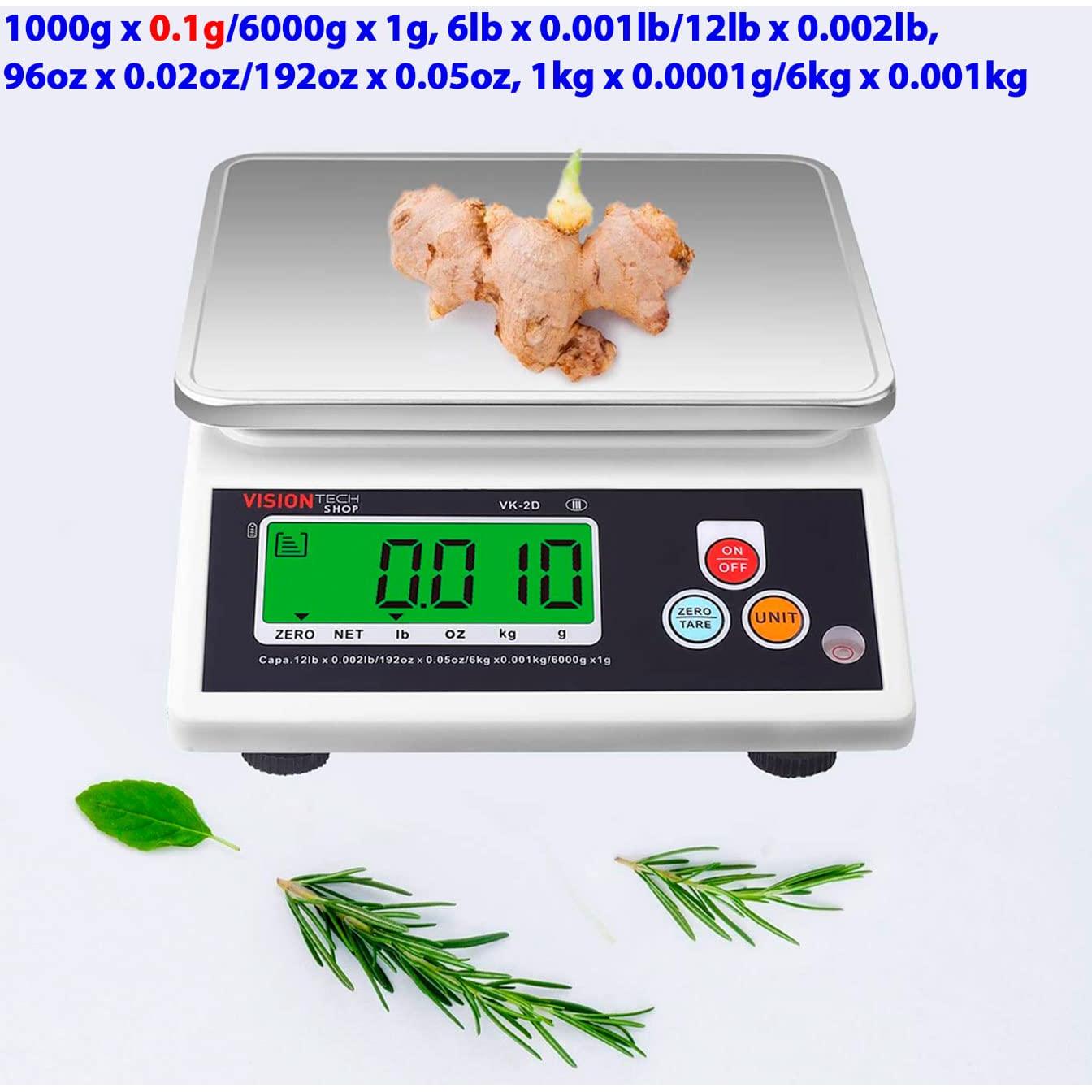 Balanza de Cocina VisionTechShop VK-2D Acero Inoxidable 5.44kg