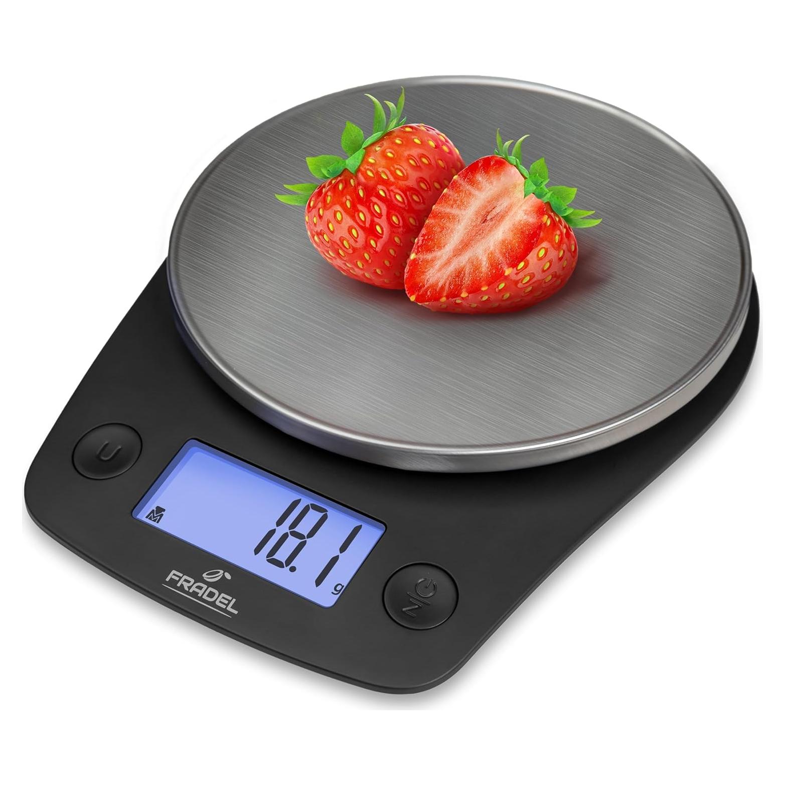 Balanza Digital de Cocina Fradel 5kg Redonda Acero Inoxidable