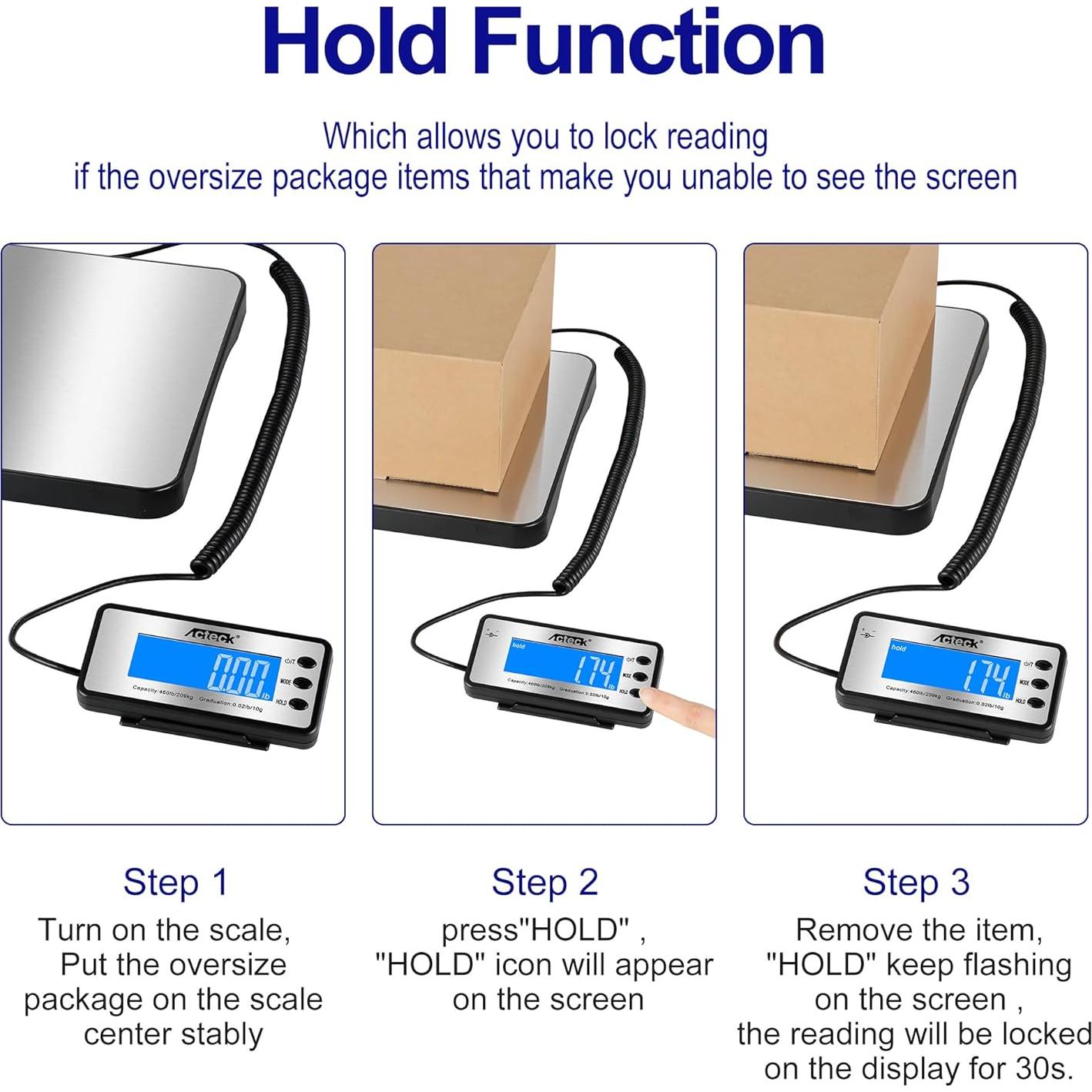 Balanza Postal Digital ACTECK 209.44 kg x 28.35 g Acero Inoxidable