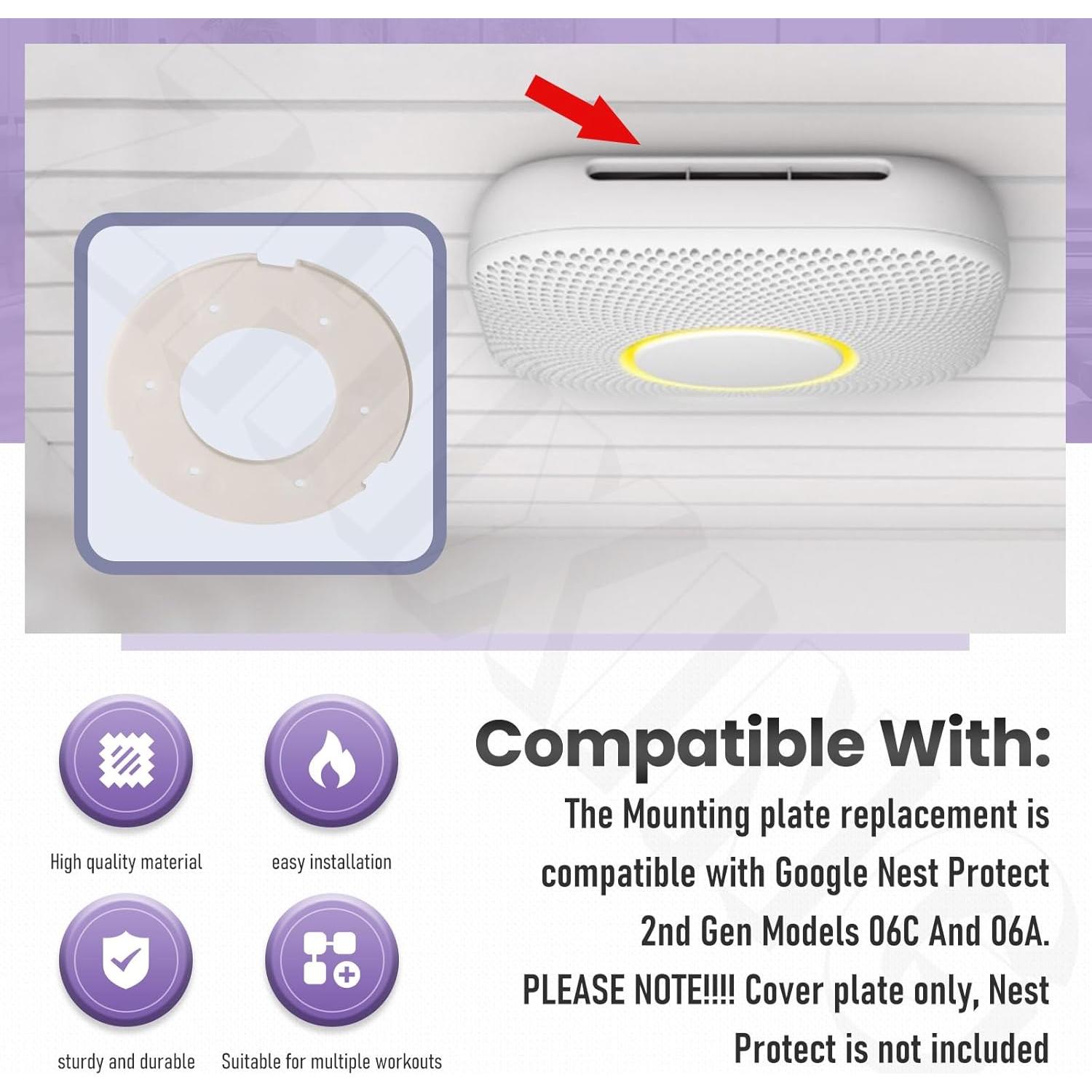 Placa de Montaje Reemplazo ZHIXING para Google Nest Protect 2da Gen