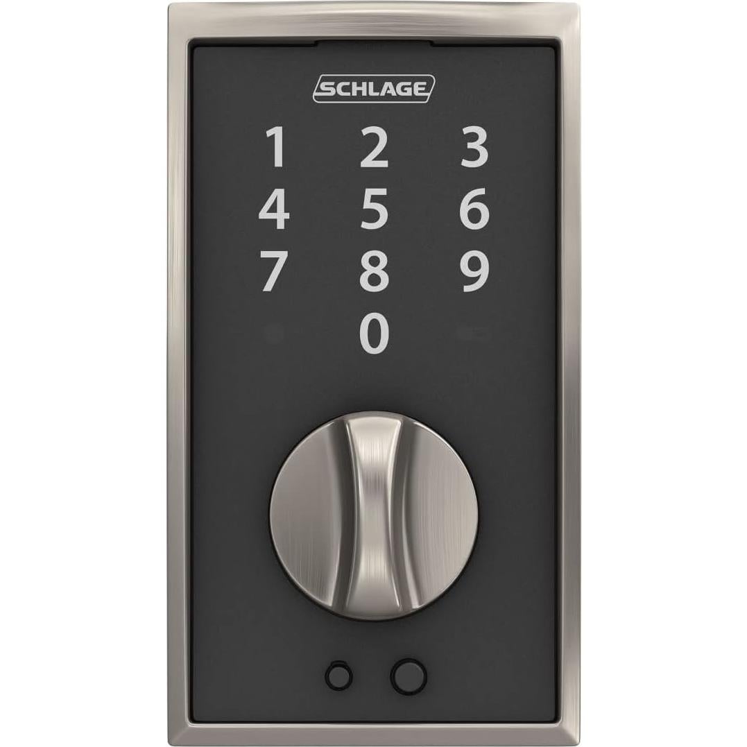 Cerradura Electrónica Sin Llave Schlage BE375 CEN 619 Níquel Satinado