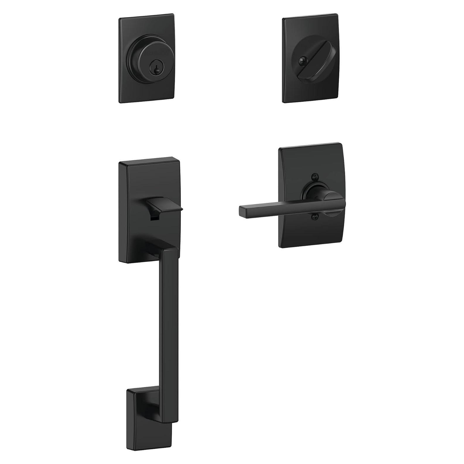 Manija de Entrada Schlage F60 CEN 622 LAT CEN Negro Mate