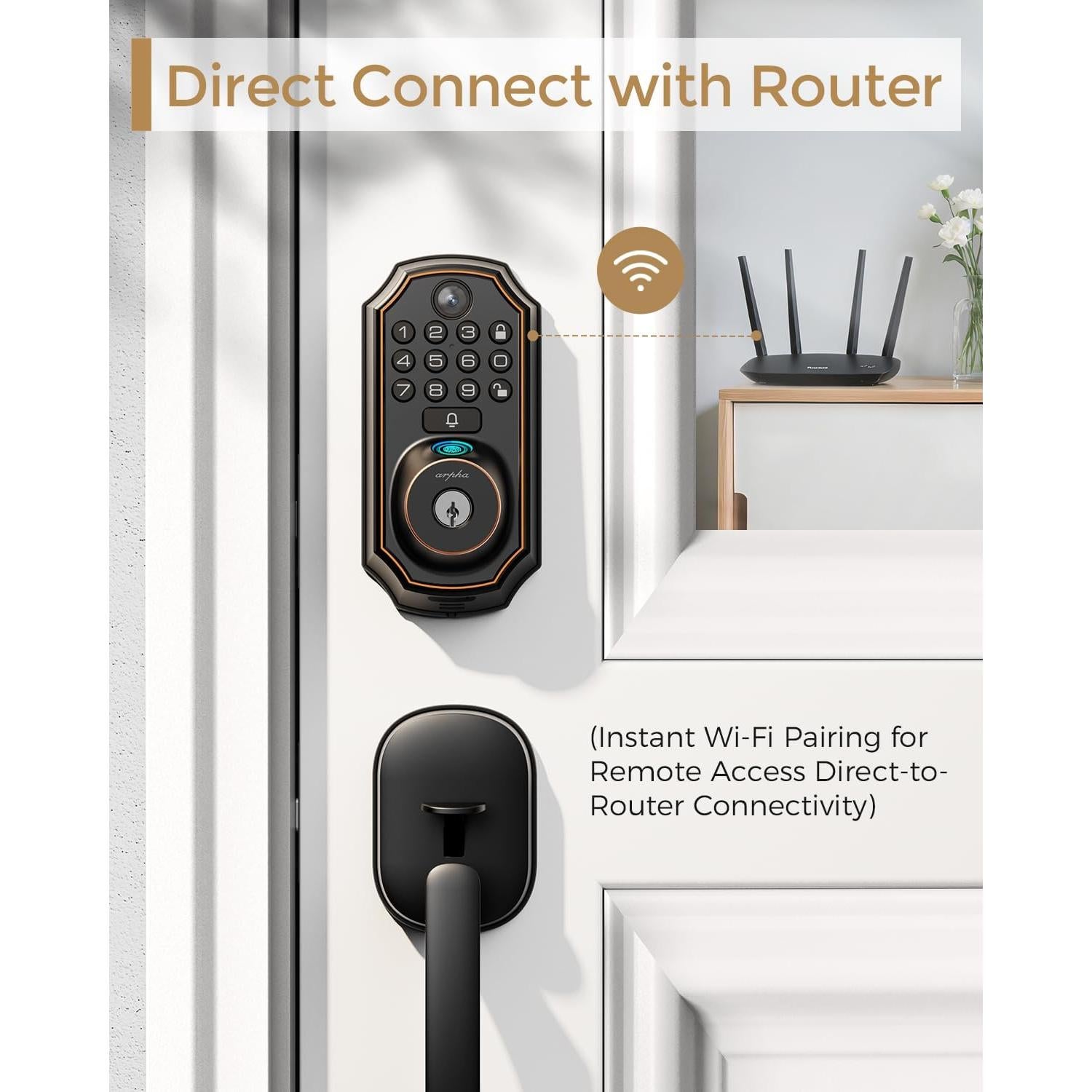 Cerradura Inteligente WiFi ARPHA D289+H100-NEW con Cámara y Huella