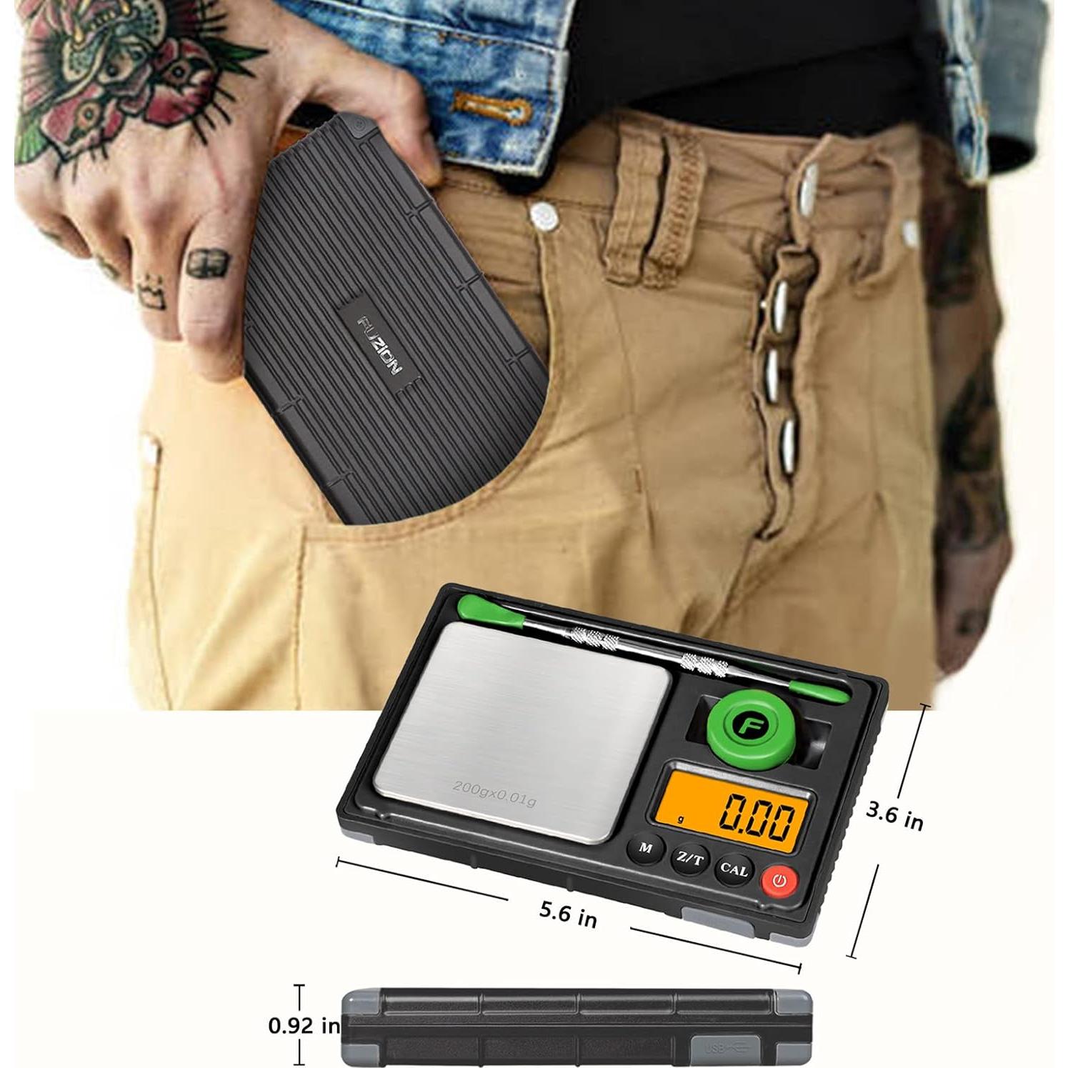 Báscula de bolsillo Fuzion HIVE-200, 200g/0.01g, Recargable