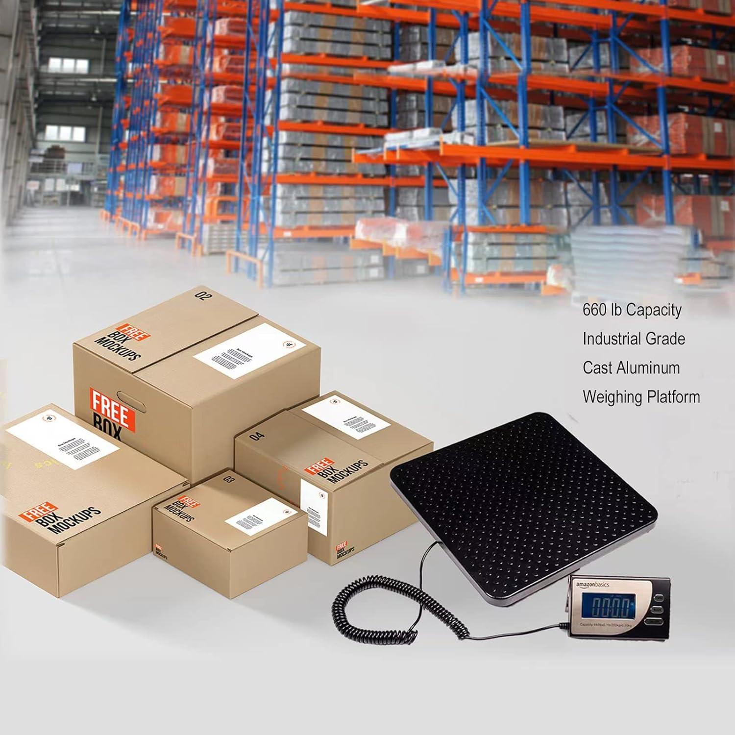 Báscula Postal Digital Amazon Basics 200 kg Plataforma Aluminio