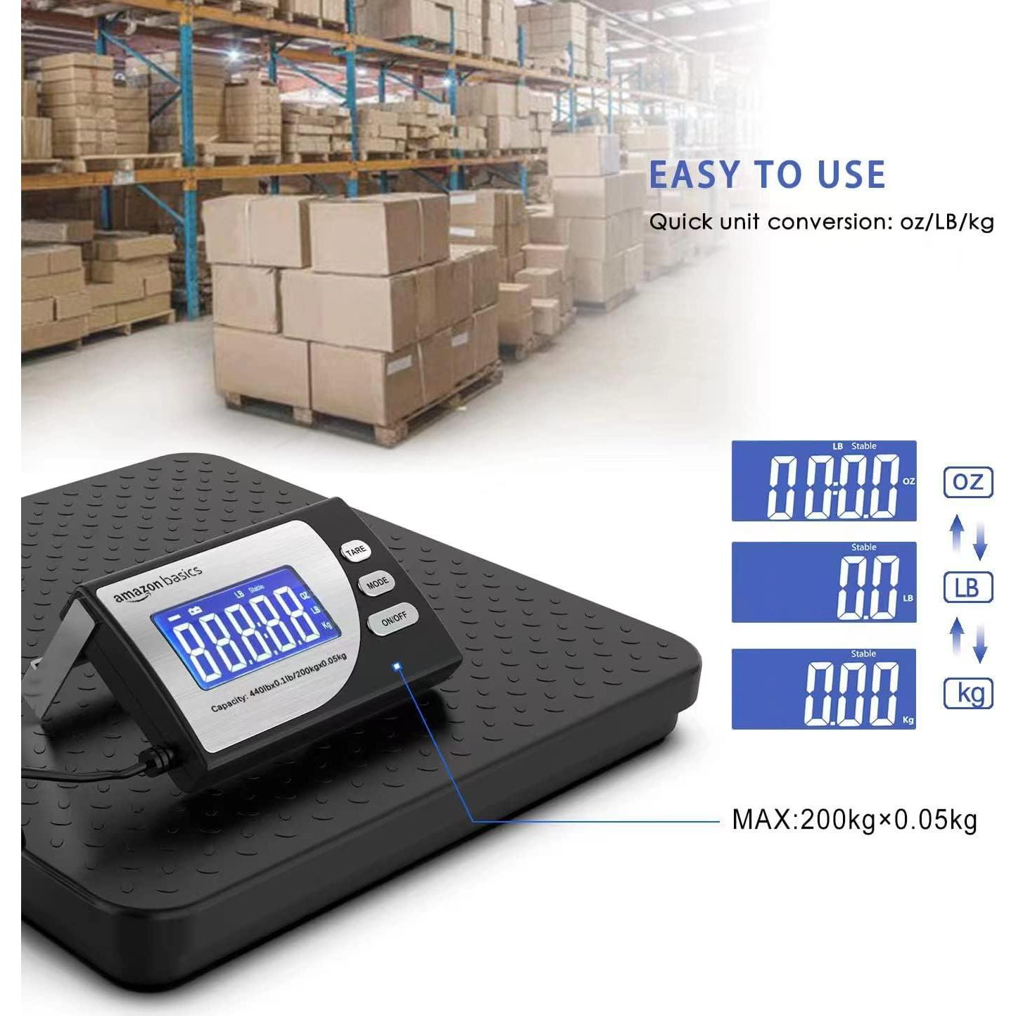 Báscula Postal Digital Amazon Basics 200 kg Plataforma Aluminio