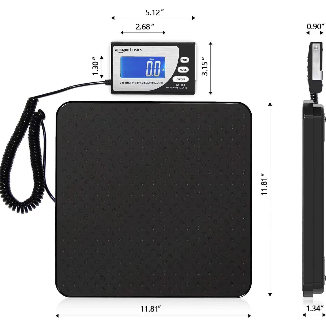 Báscula Postal Digital Amazon Basics 200 kg Plataforma Aluminio