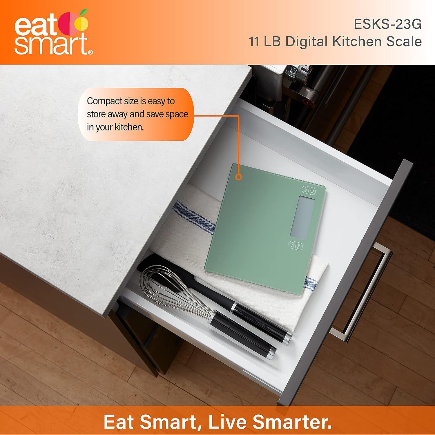 Escala de Cocina de Vidrio Comer Inteligente 4.99kg Verde