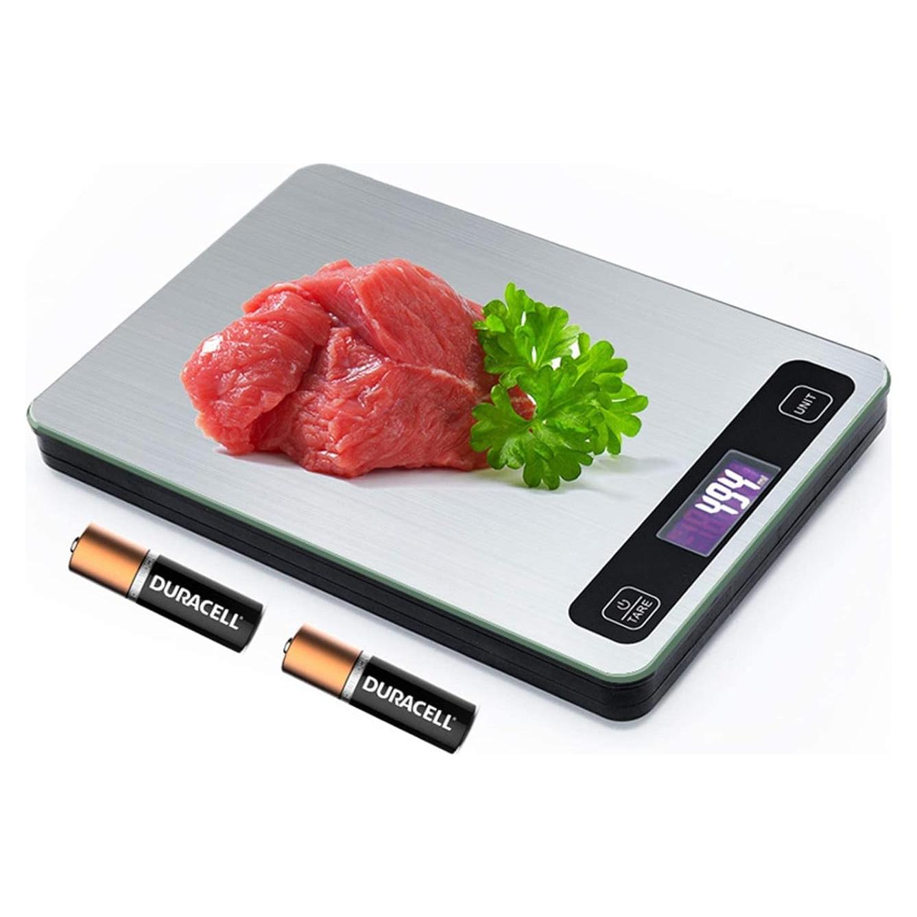 Báscula de Cocina Digital Acero Inoxidable 15kg LCD Plata