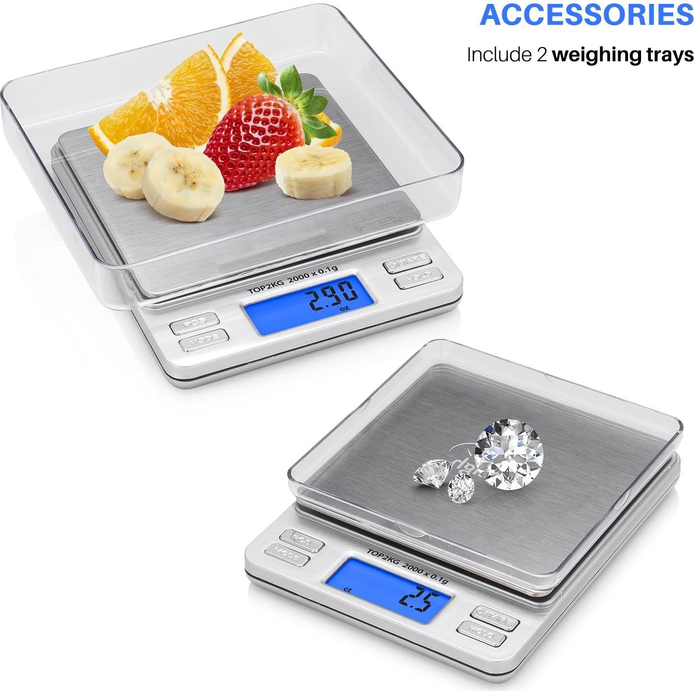 Báscula Digital de Bolsillo Smart Weigh 2000g x 0.1g LCD