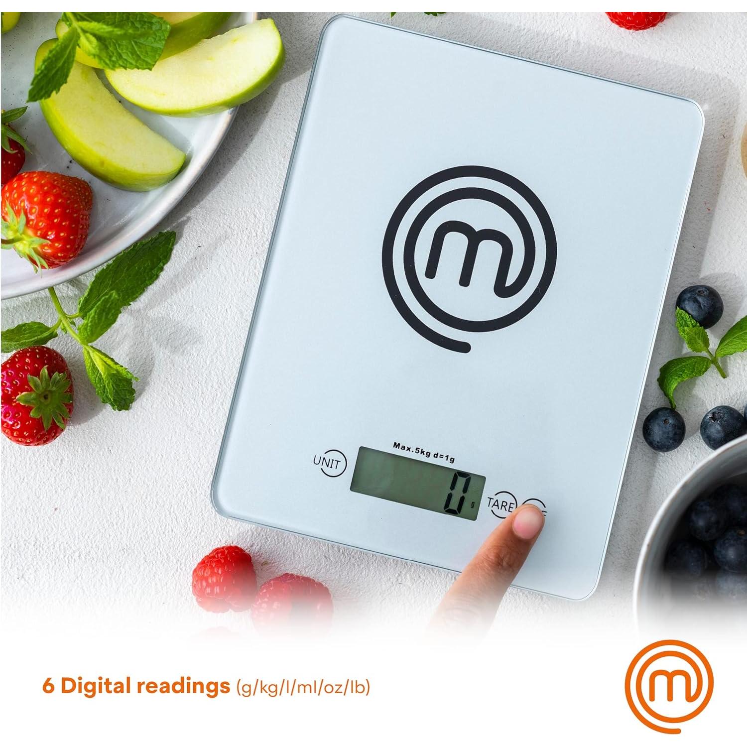 Báscula Digital MasterChef para Alimentos 5kg LCD Vidrio Templado