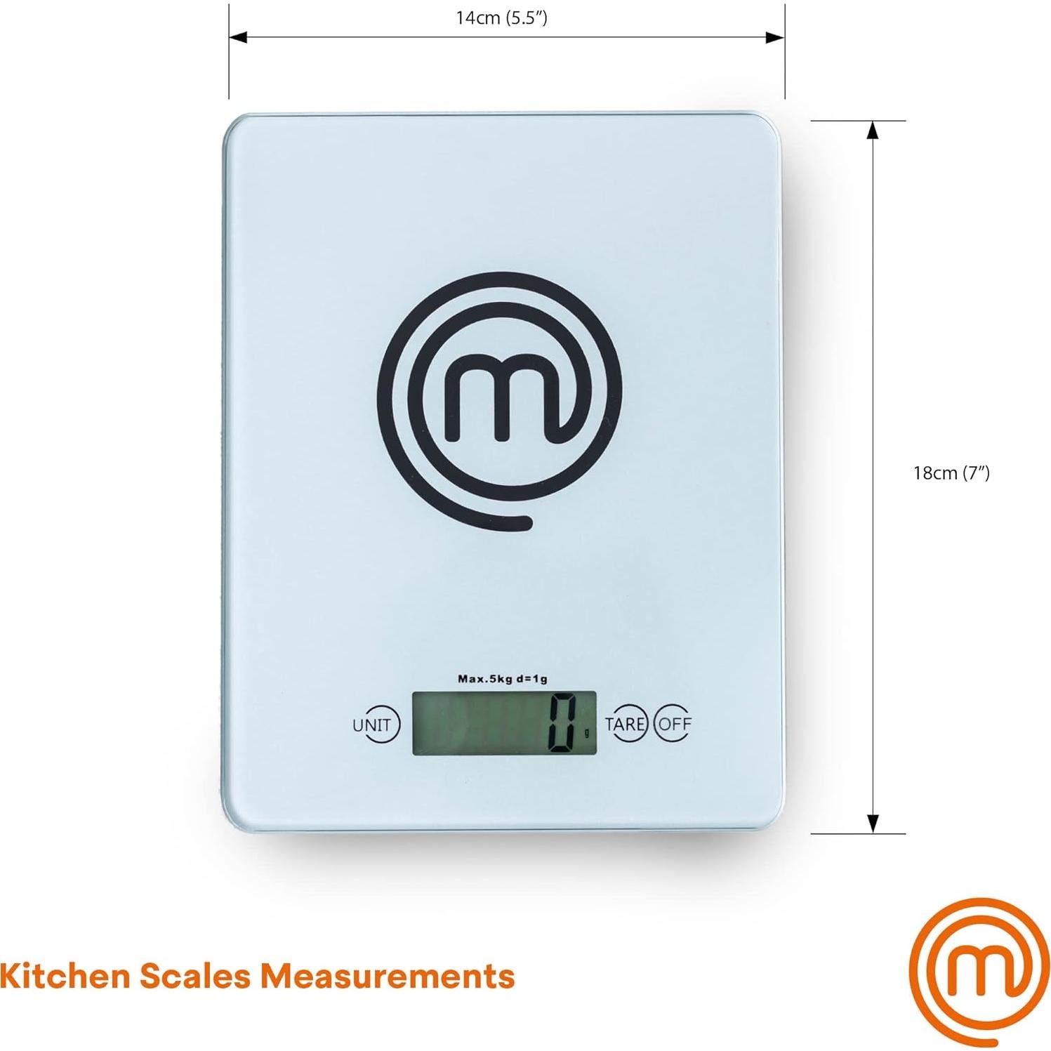 Báscula Digital MasterChef para Alimentos 5kg LCD Vidrio Templado