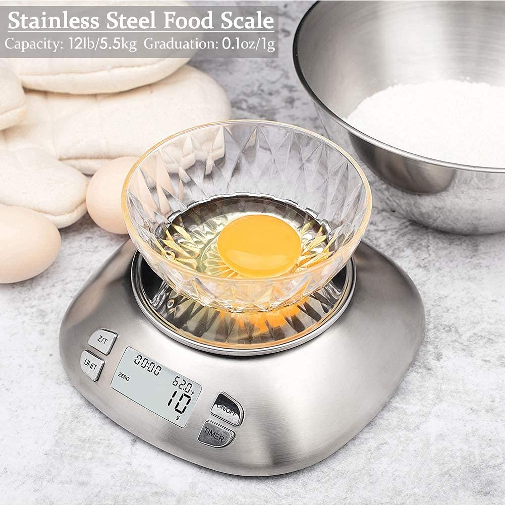 Báscula de Cocina Digital FOLIND 2.5L Acero Inoxidable 5.5kg
