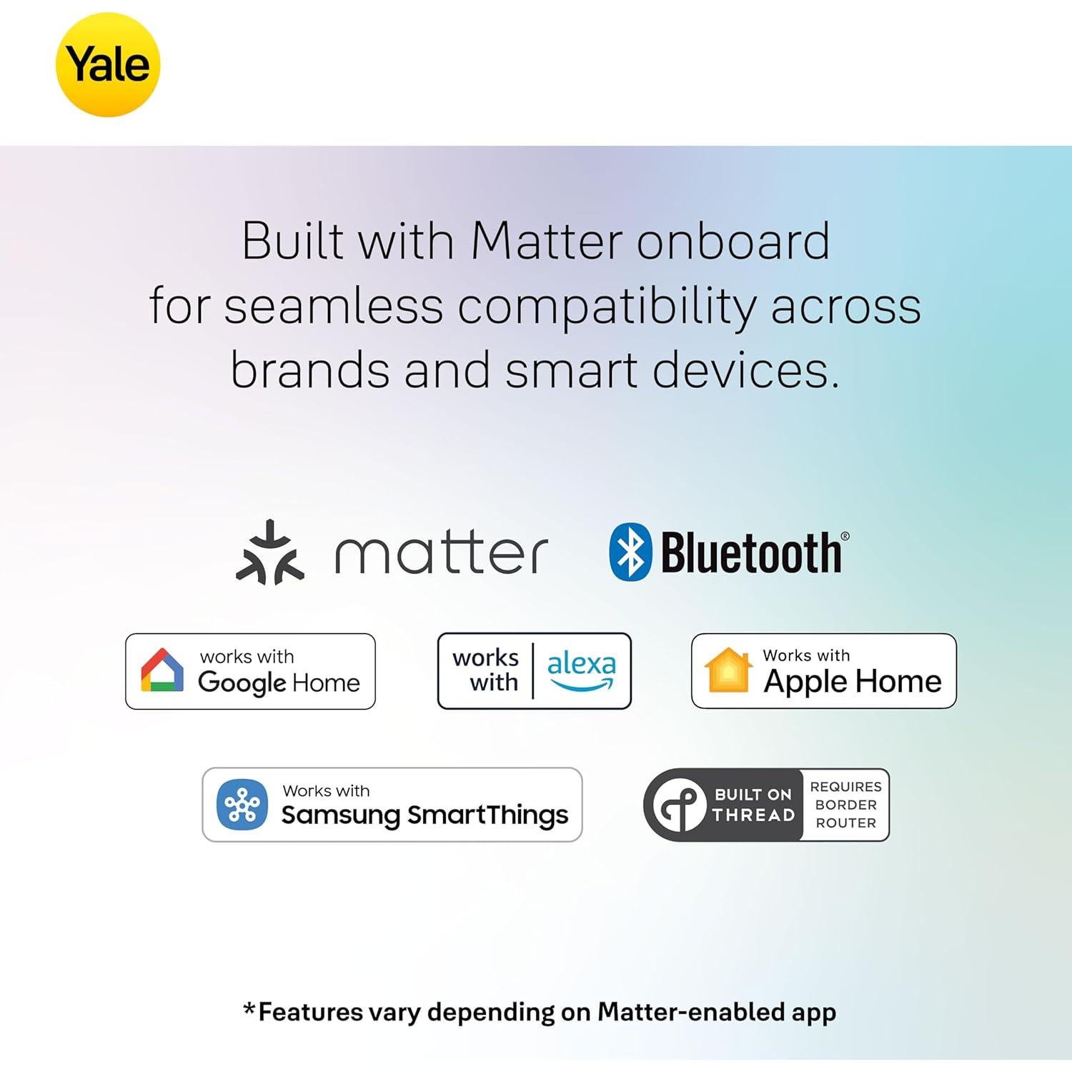 Cerradura Inteligente Yale YRD510 Negro Mate con Google Matter