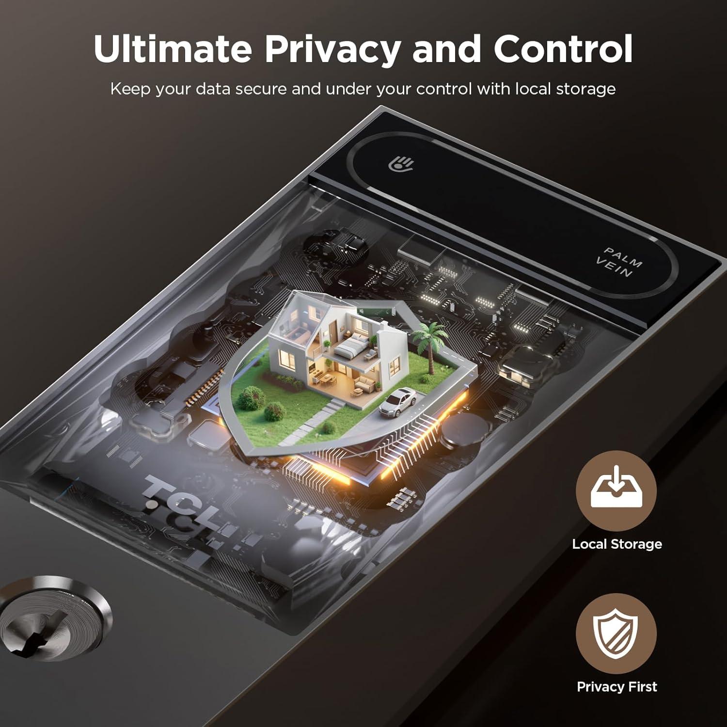 Cerradura Inteligente TCL D2 Pro Vena de Palma AI Wi-Fi