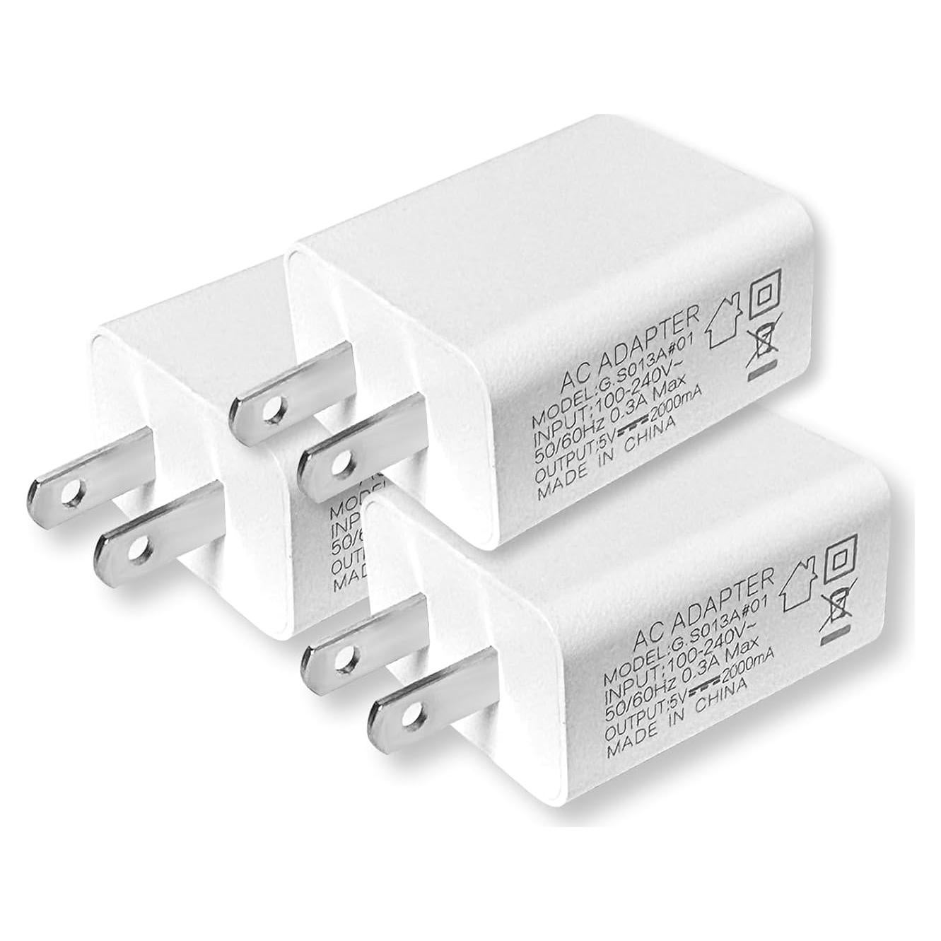 Paquete de 3 adaptadores de corriente USB 5V 2A QCCQY