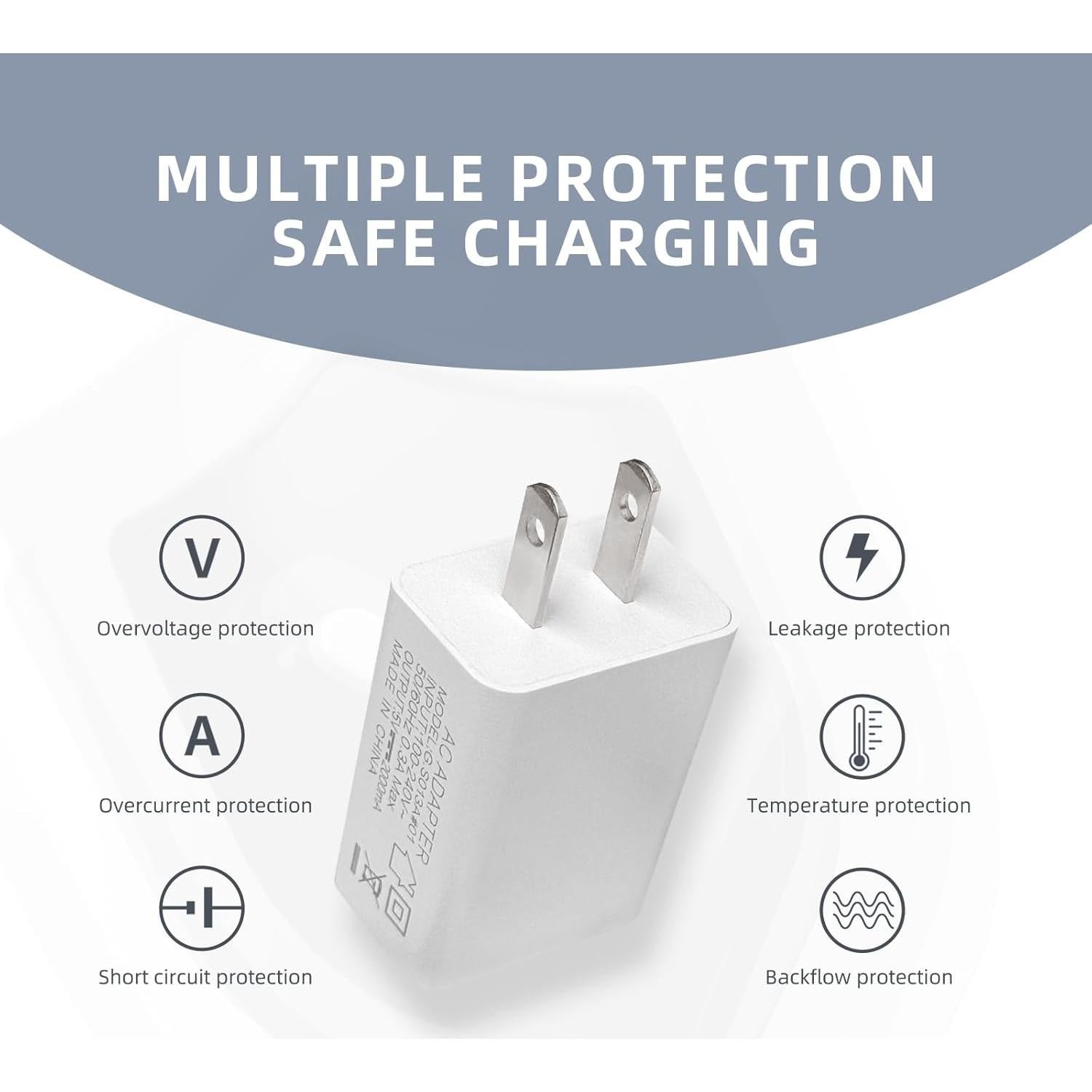 Paquete de 3 adaptadores de corriente USB 5V 2A QCCQY