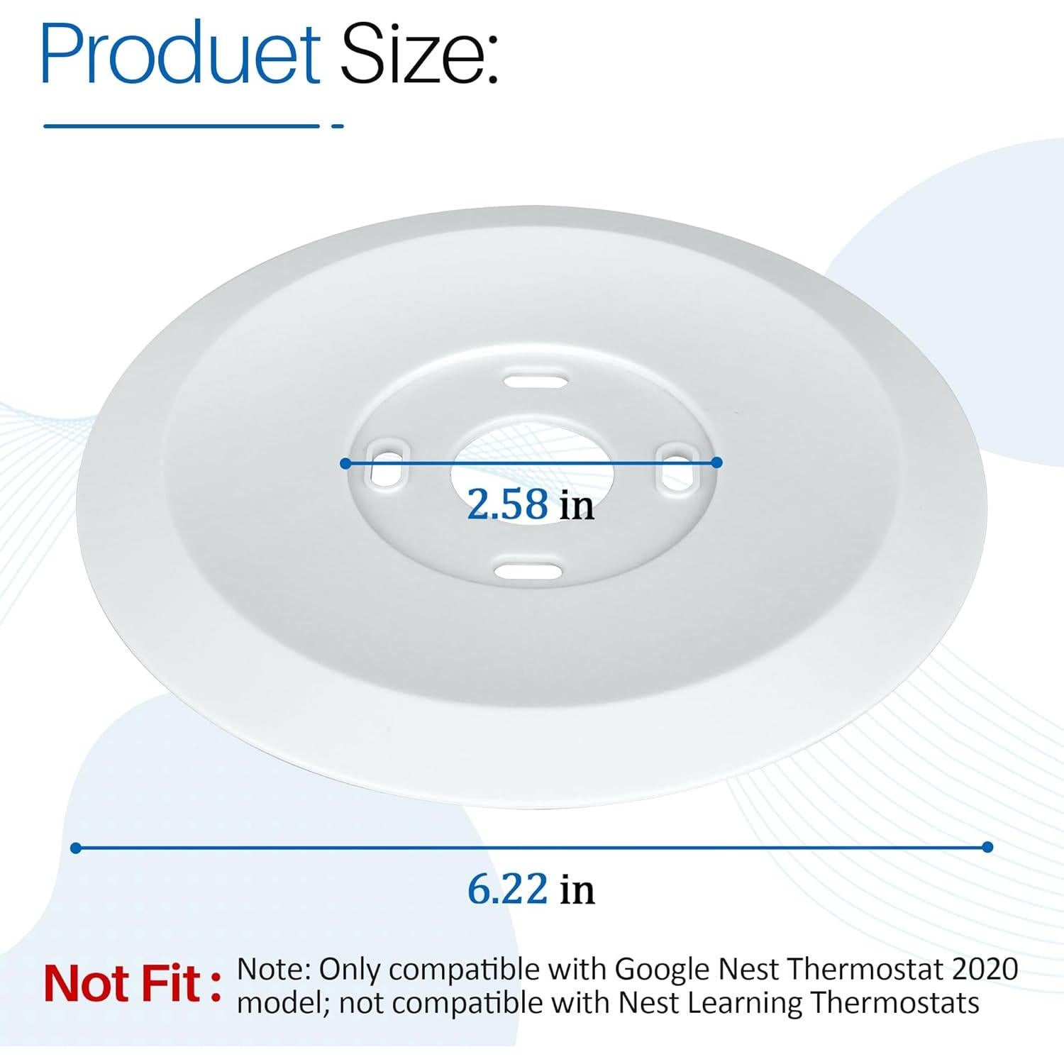 Cubierta de Placa de Pared ChangTa para Termostato Nest 2020 - 2 Piezas