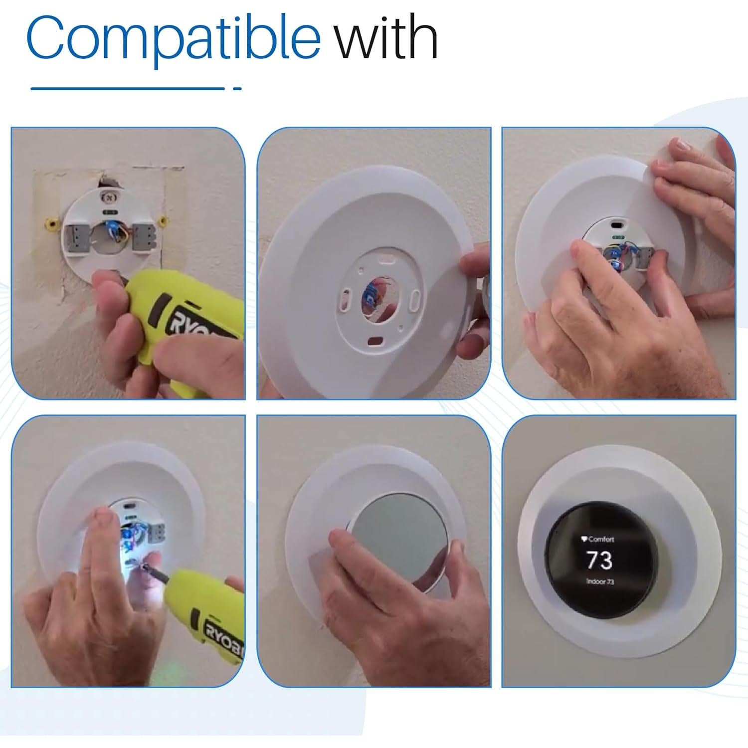 Cubierta de Placa de Pared ChangTa para Termostato Nest 2020 - 2 Piezas