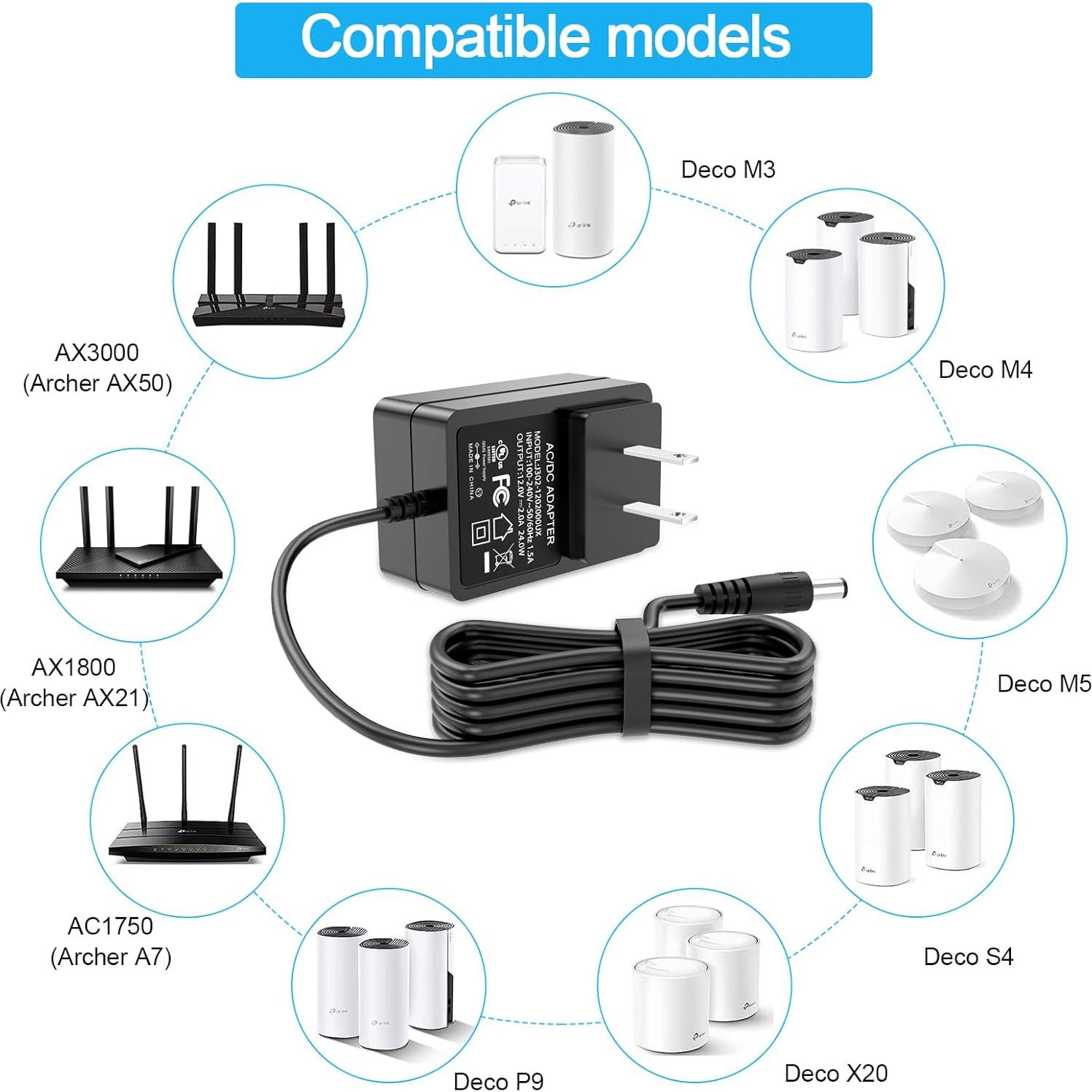 Adaptador de corriente 12V 2A TP-Link Deco S4 M3 M4 M5 P9