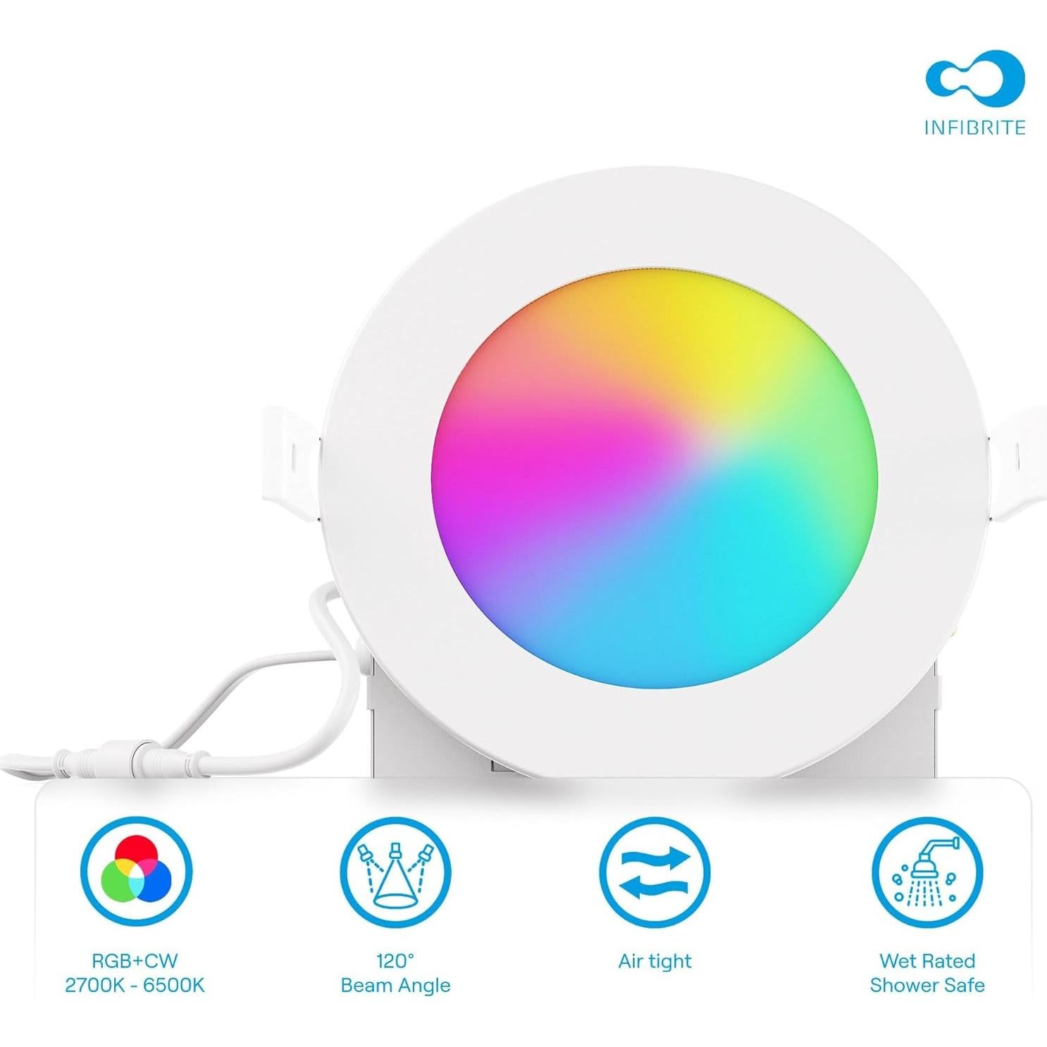 Luz de Techo LED Empotrada Infibrite 9W 810LM WiFi Multicolor