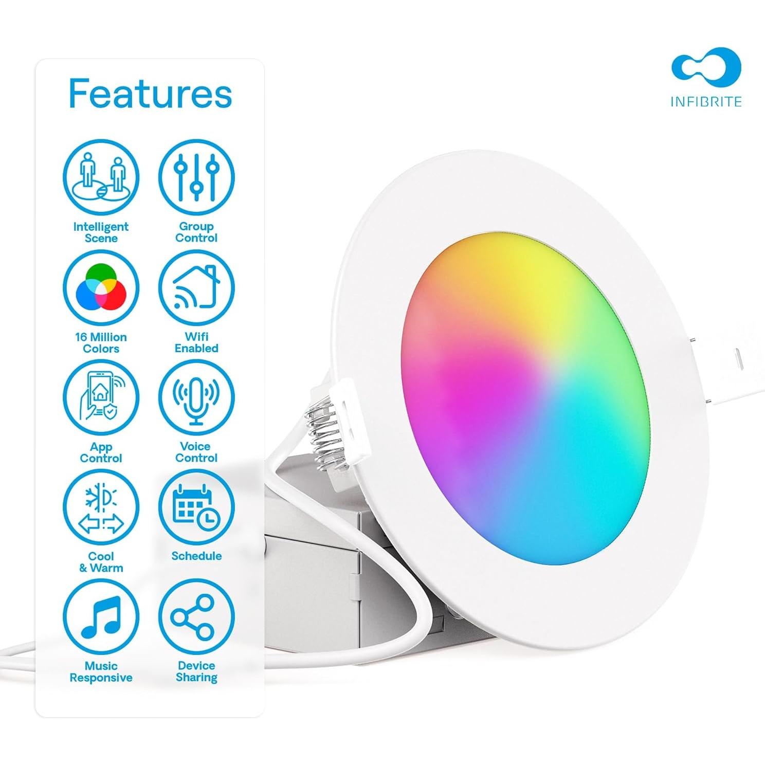 Luz de Techo LED Empotrada Infibrite 9W 810LM WiFi Multicolor
