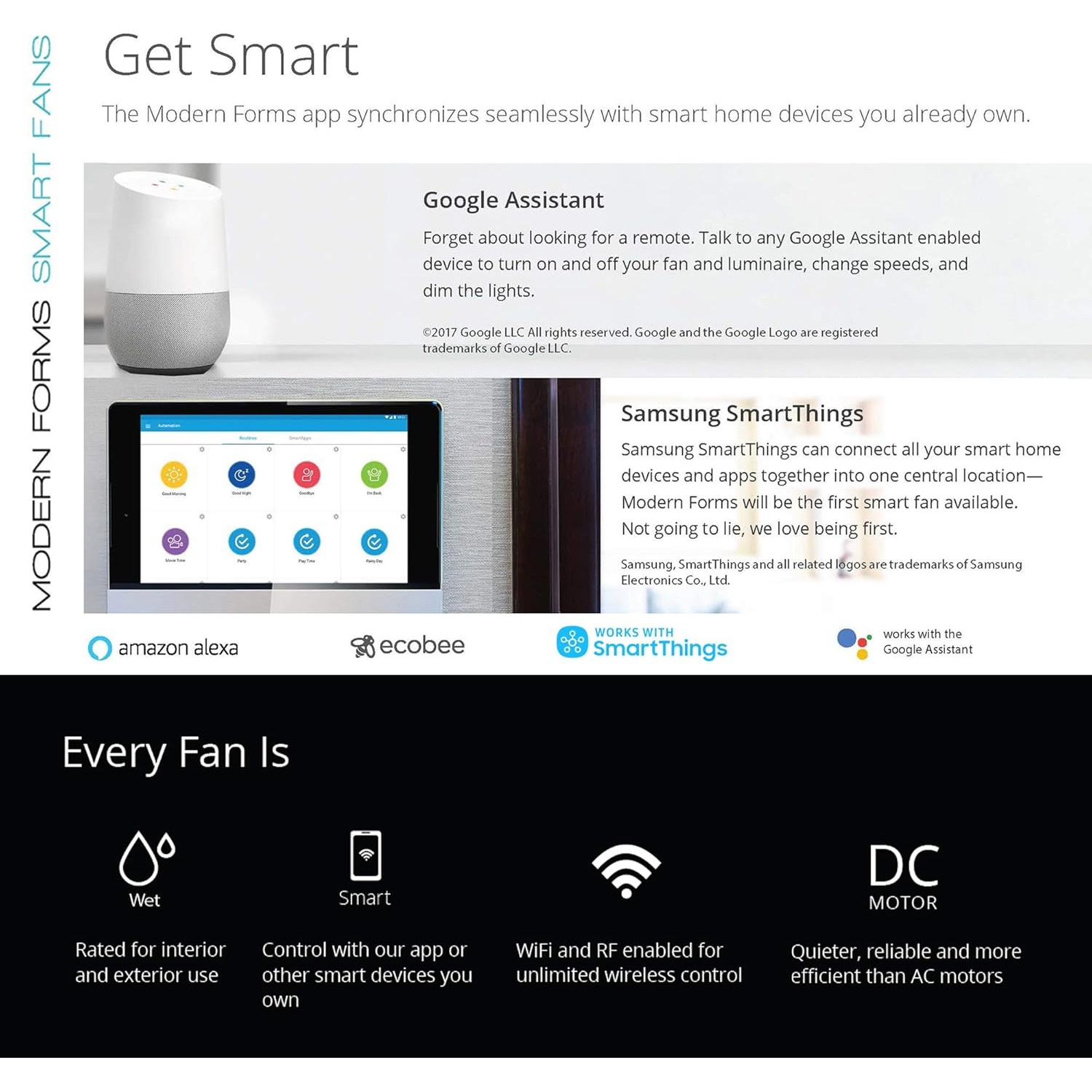 Ventilador de Techo Inteligente Modern Forms Woody 60" Bronce