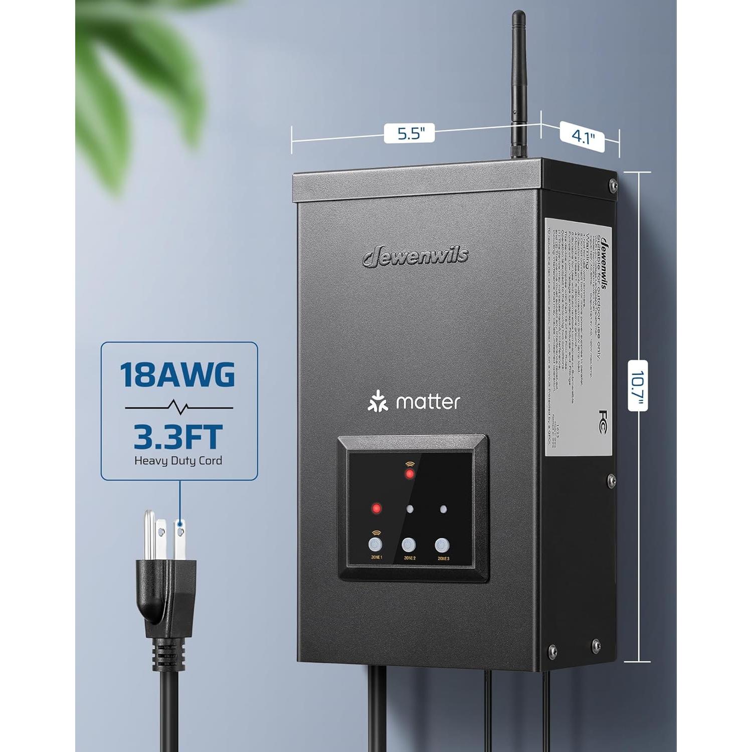 Transformador de Iluminación Paisajística DEWENWILS 300W WiFi