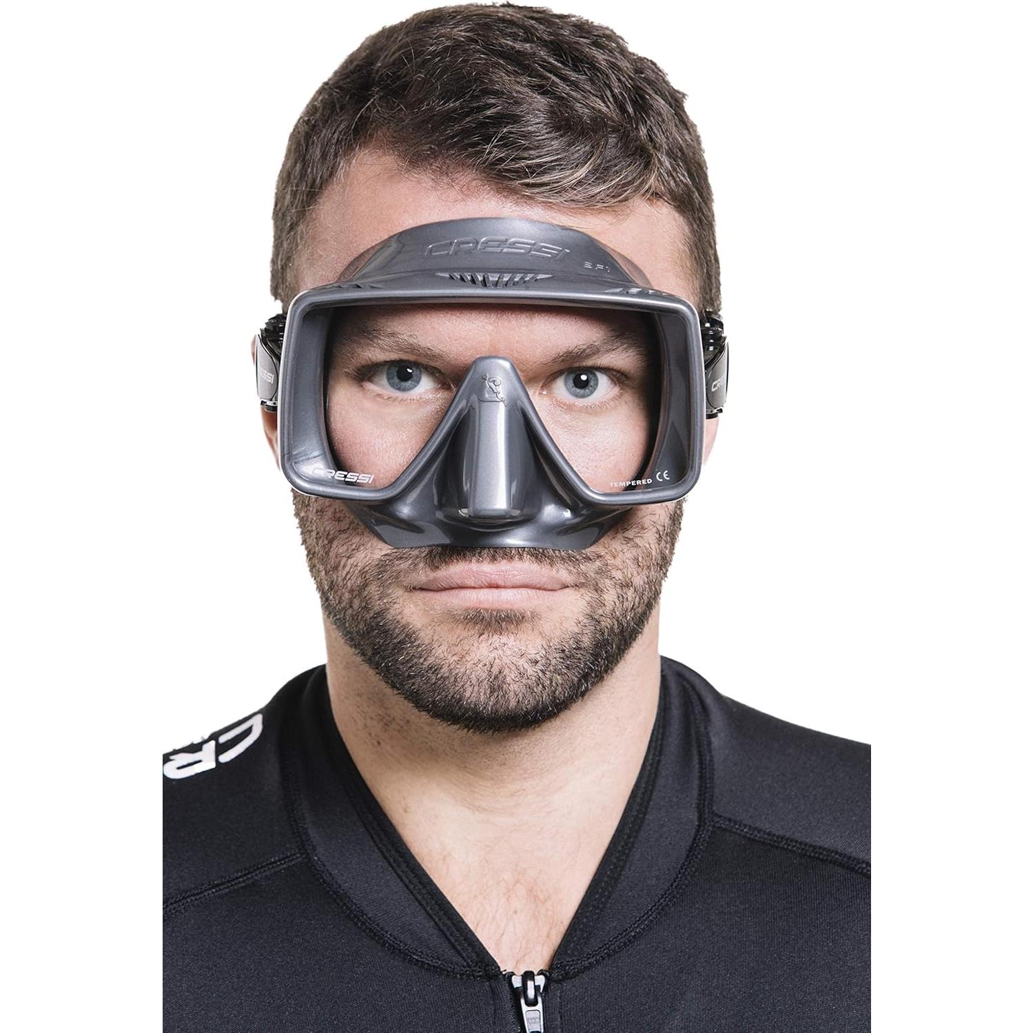 Máscara de Buceo Cressi SF1 Titanio Silicona Ajustable