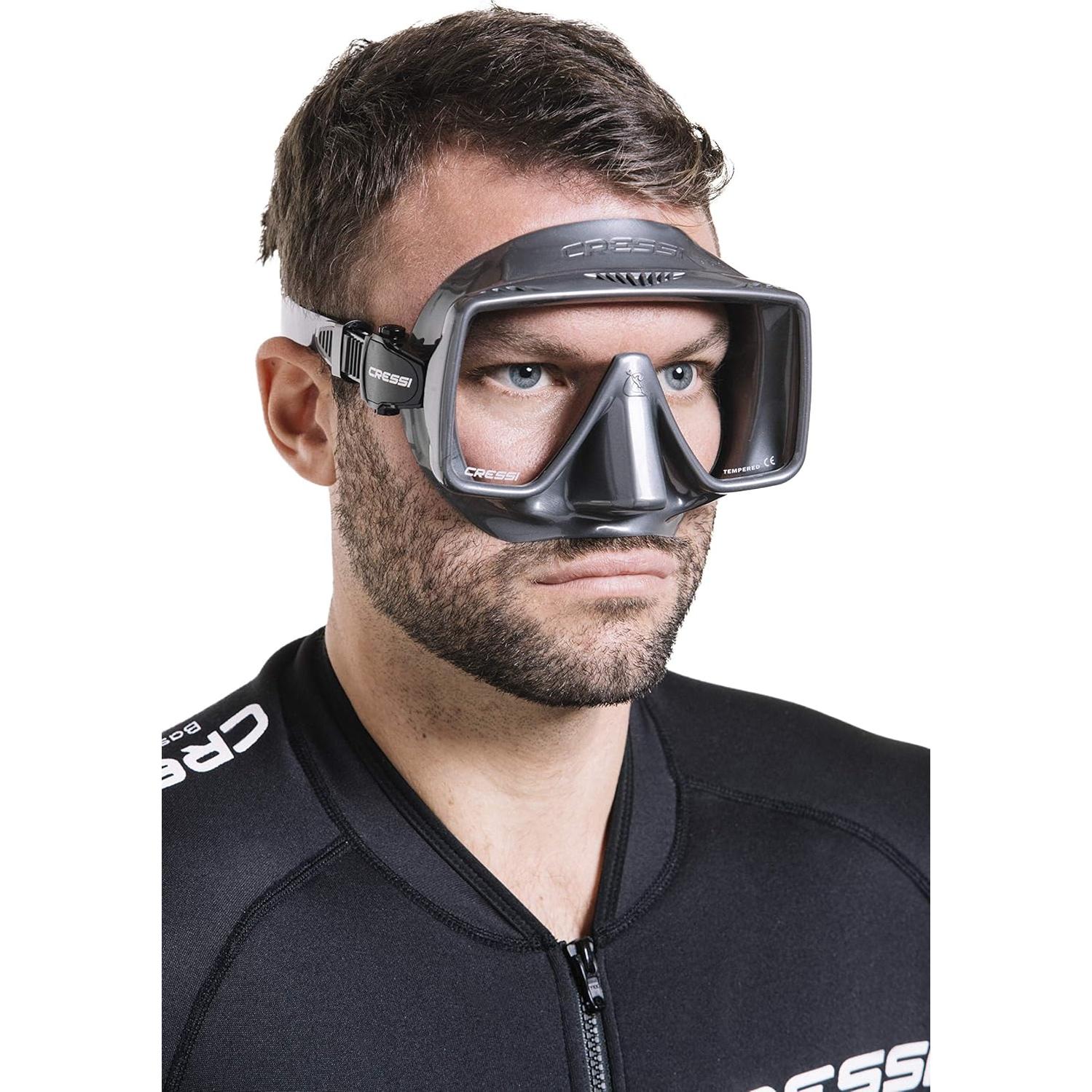 Máscara de Buceo Cressi SF1 Titanio Silicona Ajustable