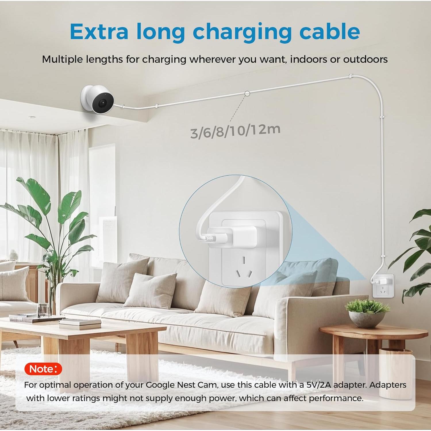 Cable de Alimentación Itramax 6M para Google Nest Cam Batería